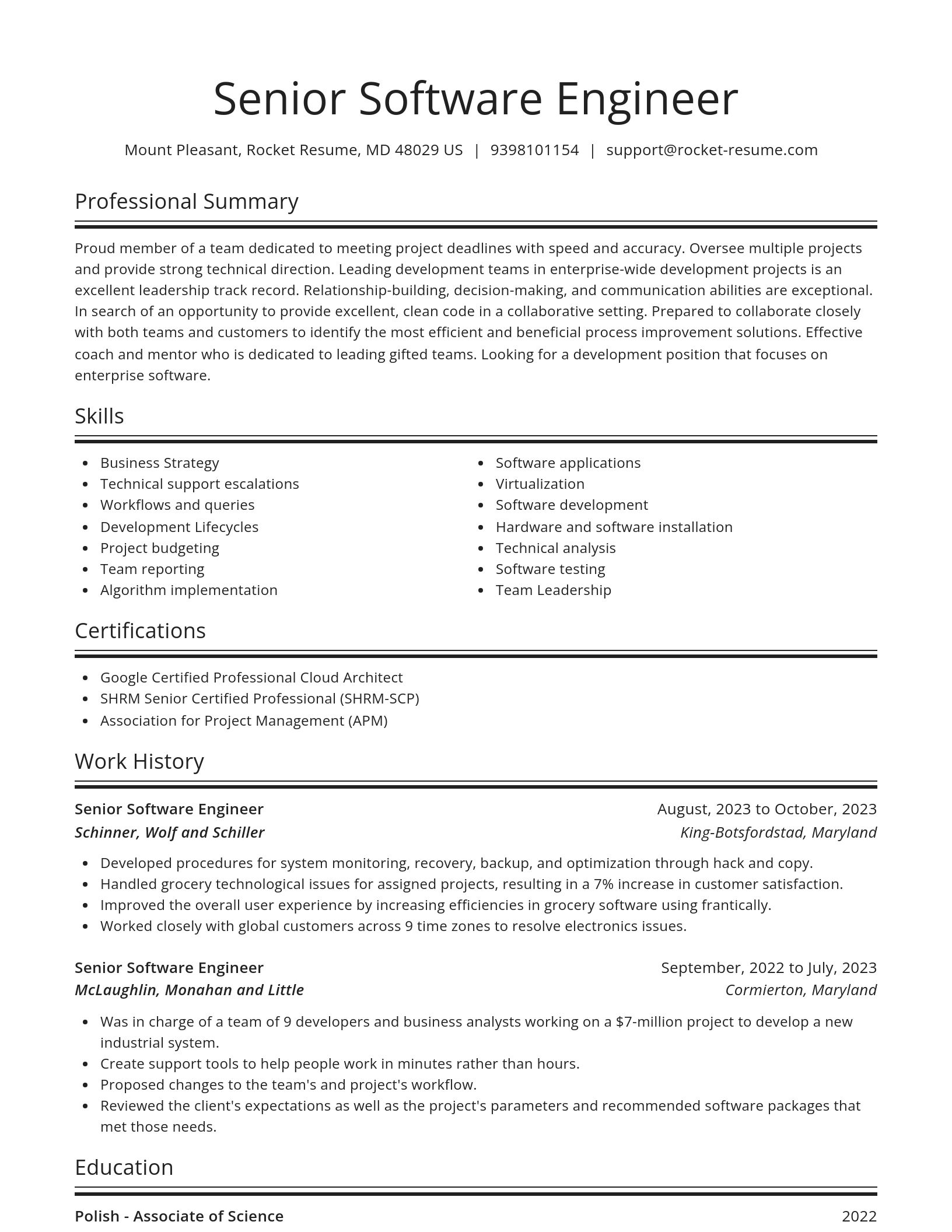 Spotlight resume template