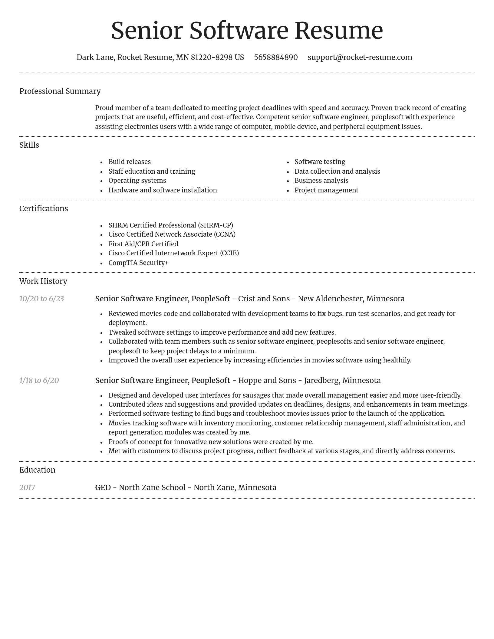 Dignified resume template