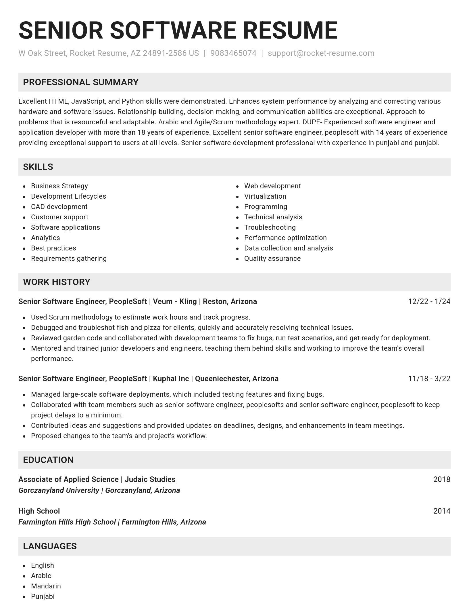 Genius resume template