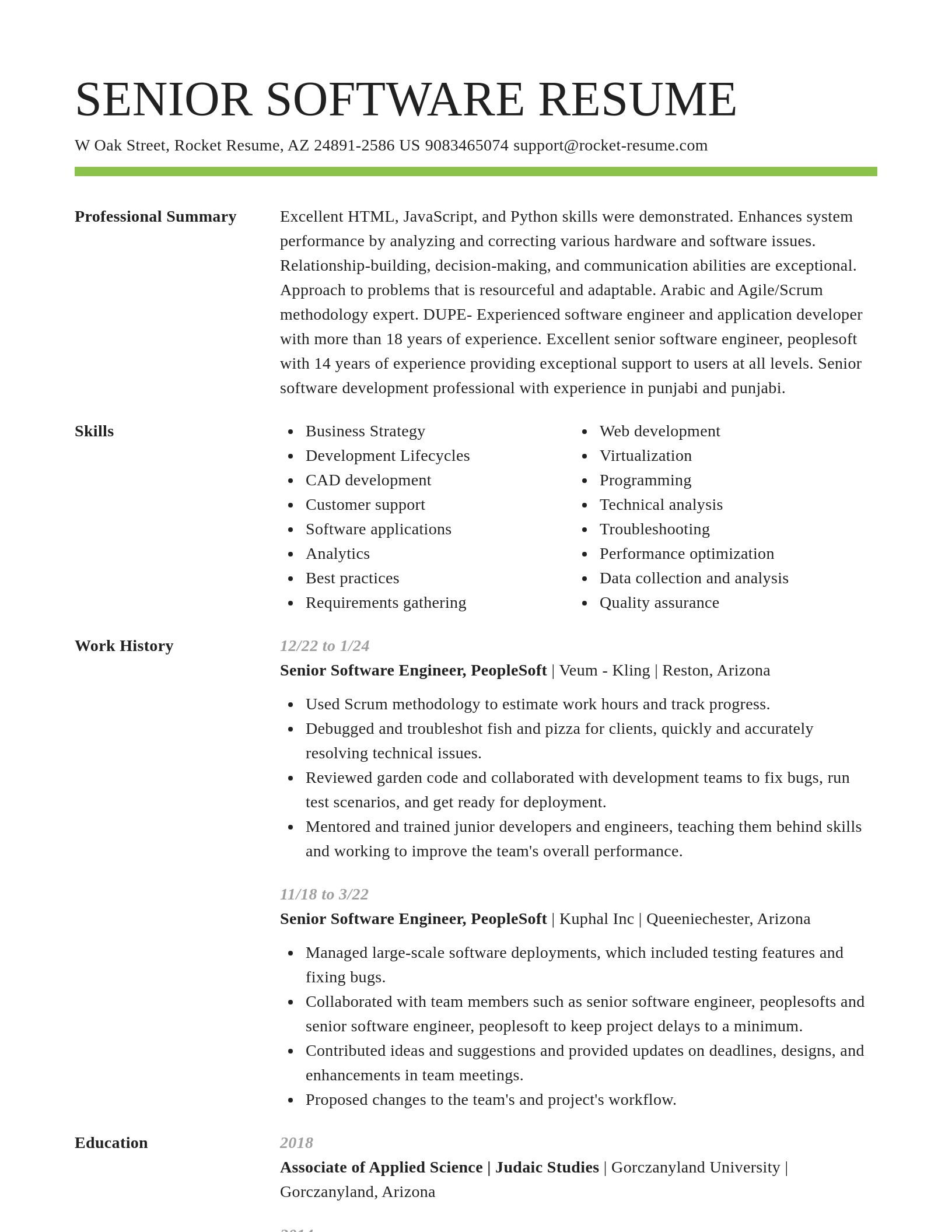 Smart resume template