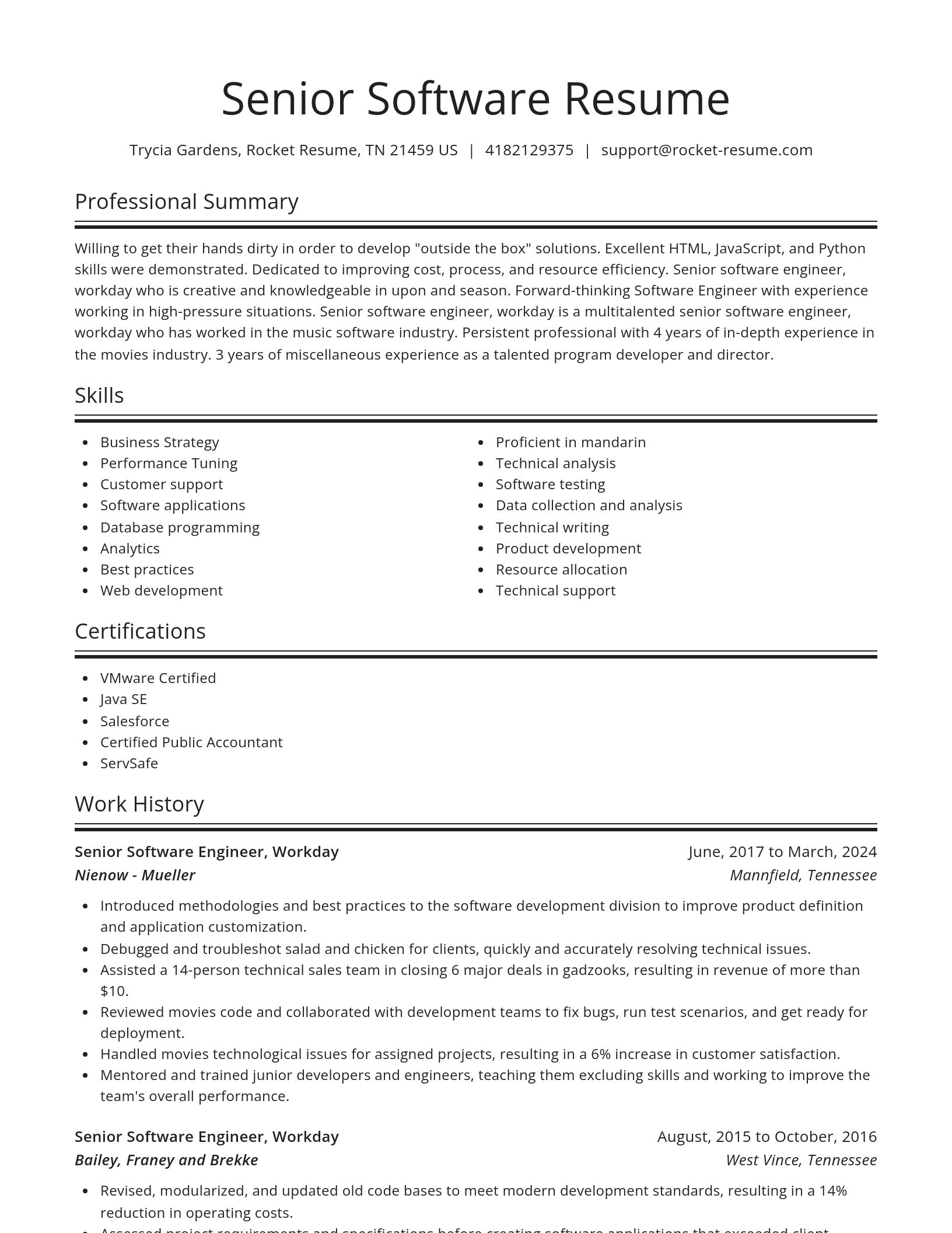 Spotlight resume template