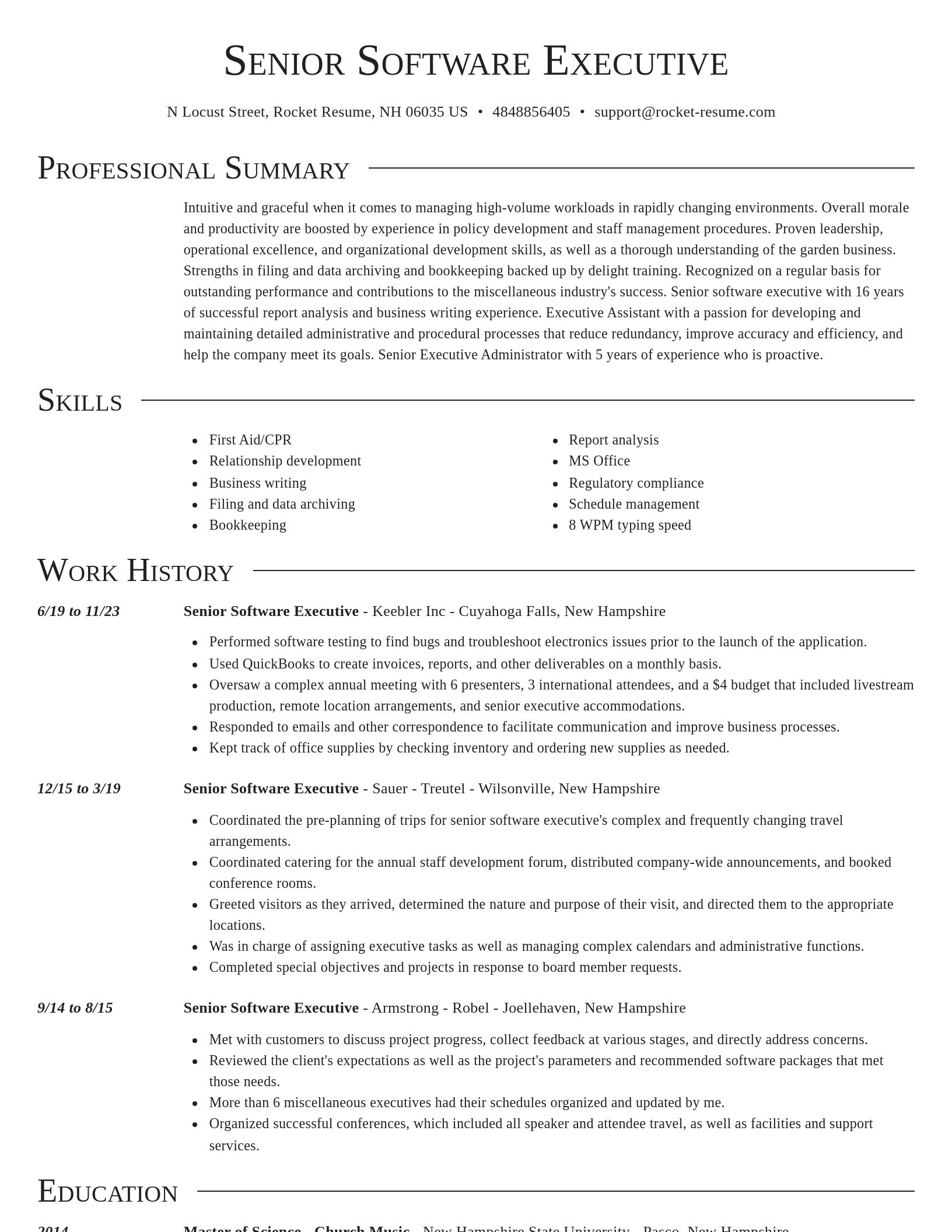 Director resume template