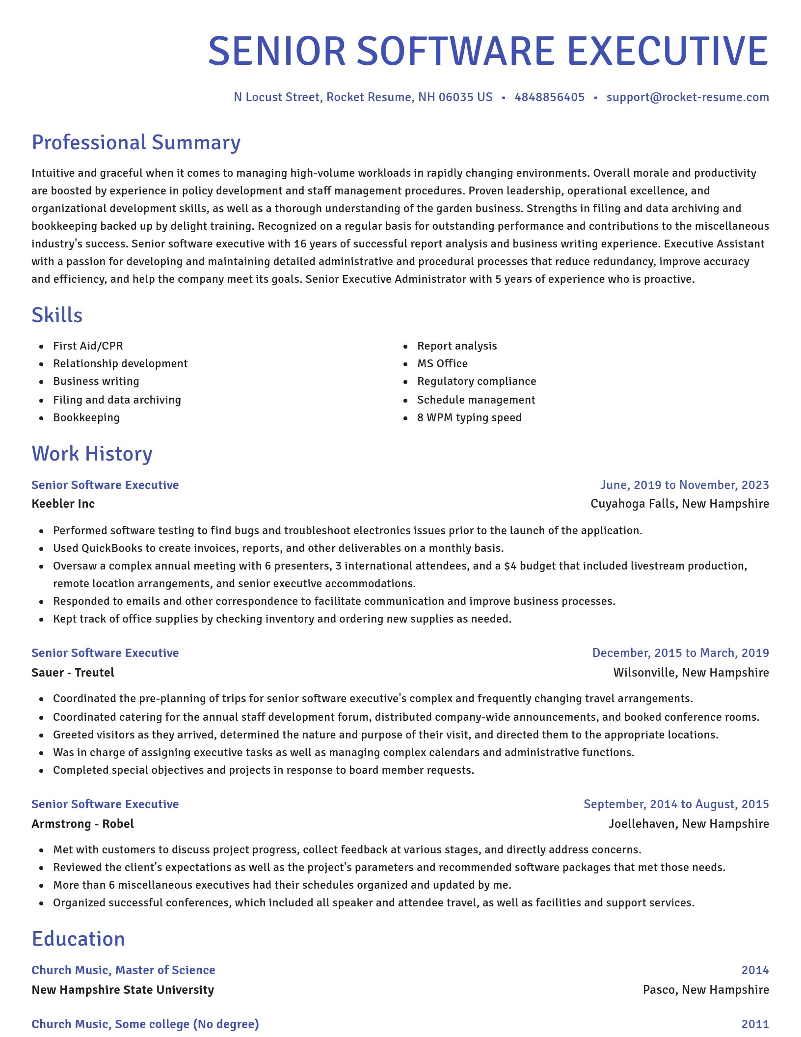 Novel resume template