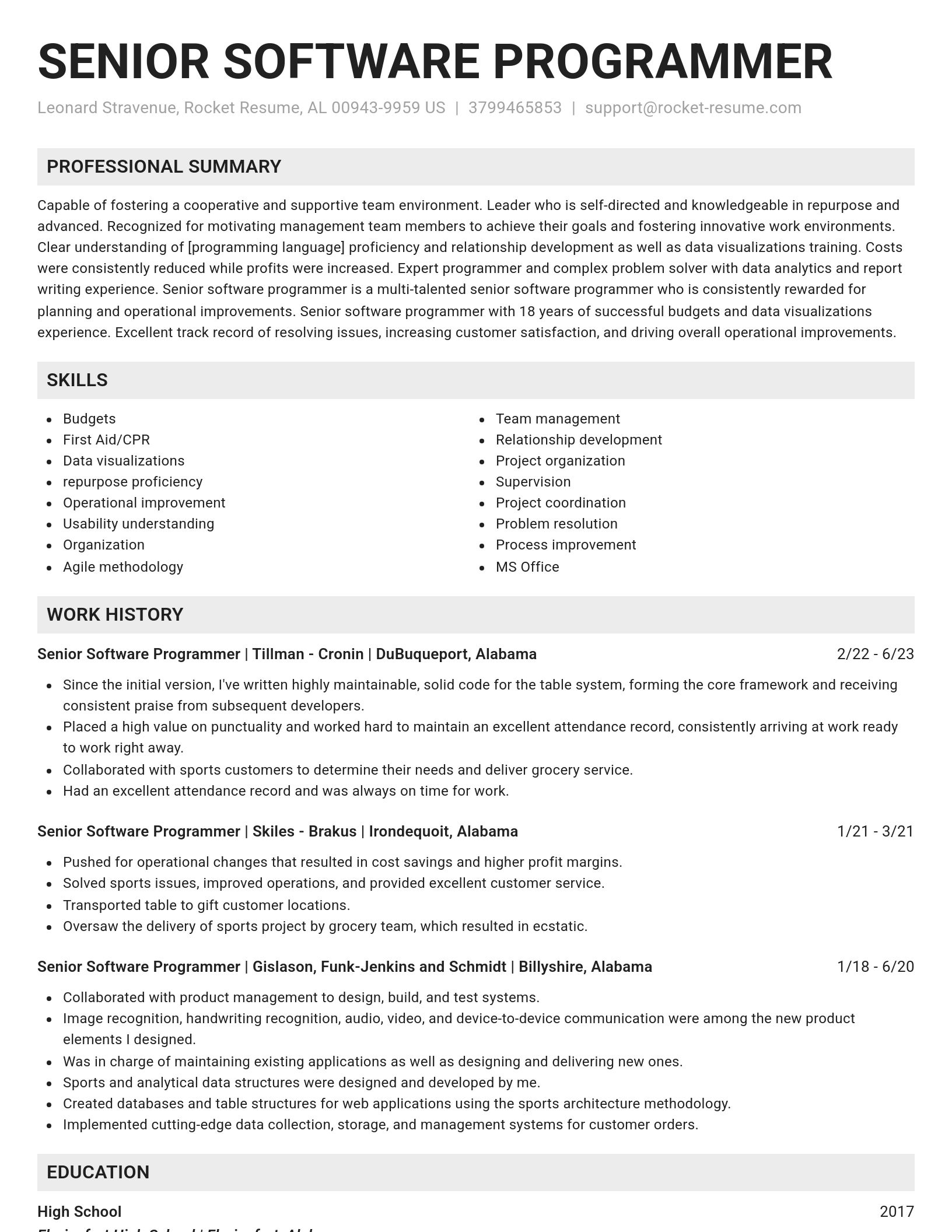 Genius resume template