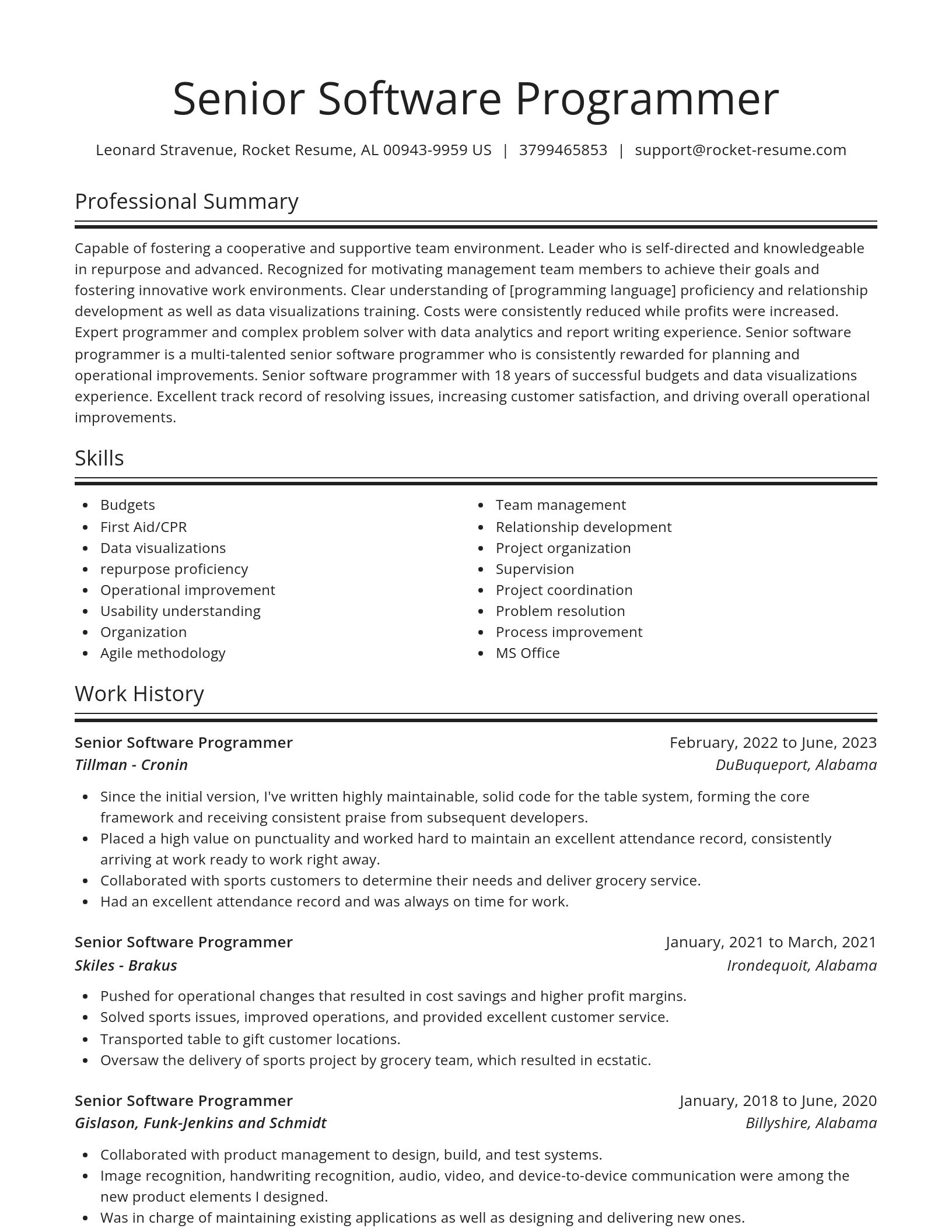 Spotlight resume template