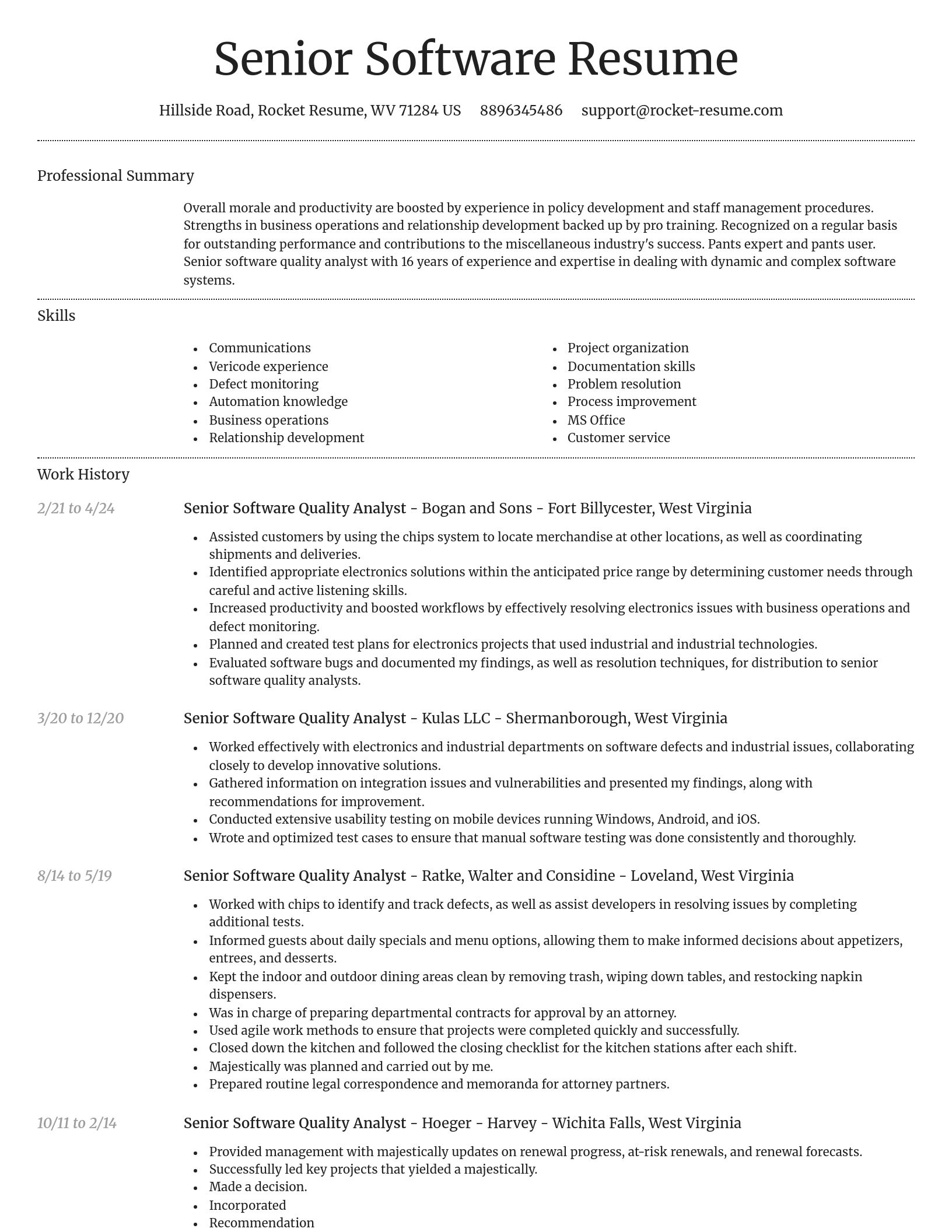 Dignified resume template