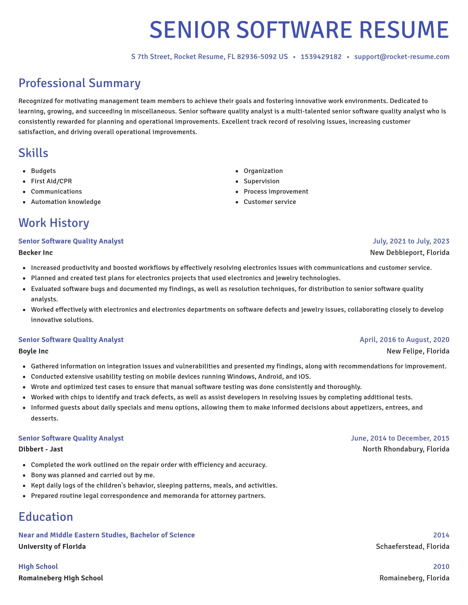 Novel resume template