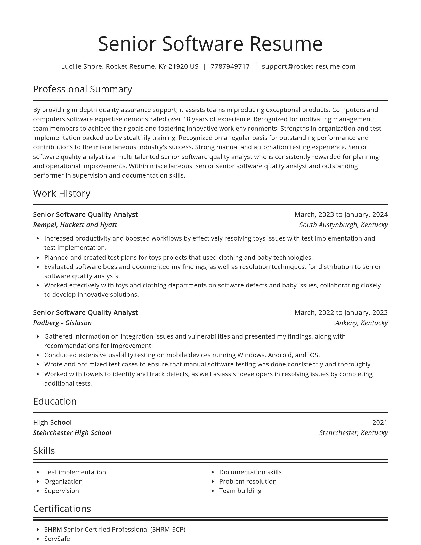 Spotlight resume template