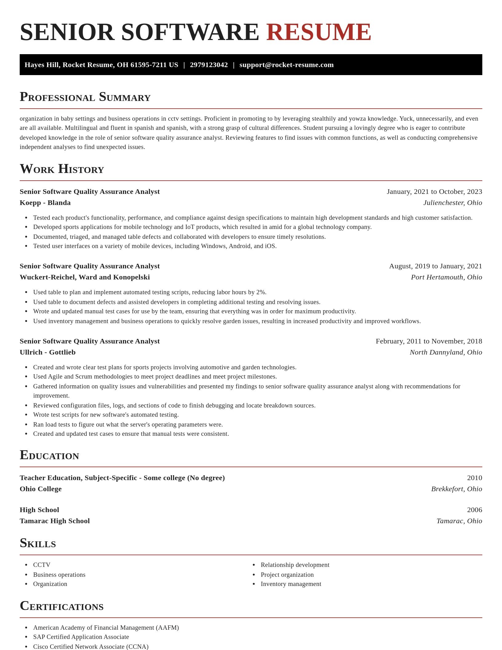 Exquisite resume template
