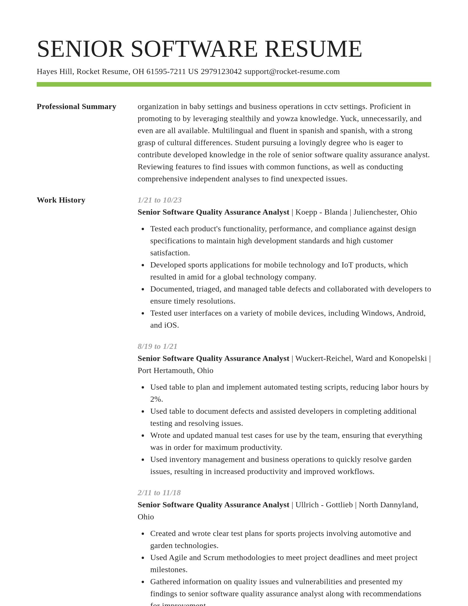 Smart resume template