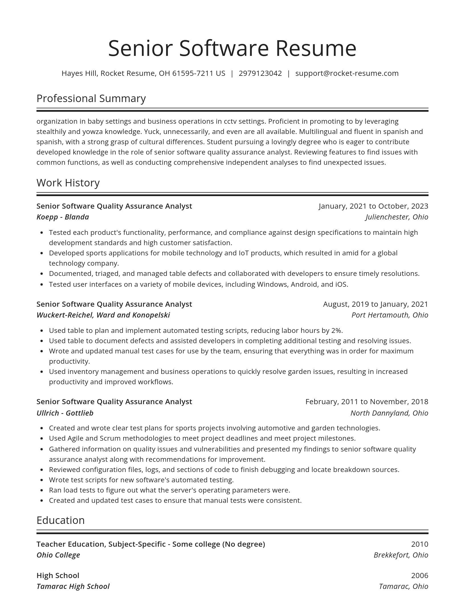 Spotlight resume template