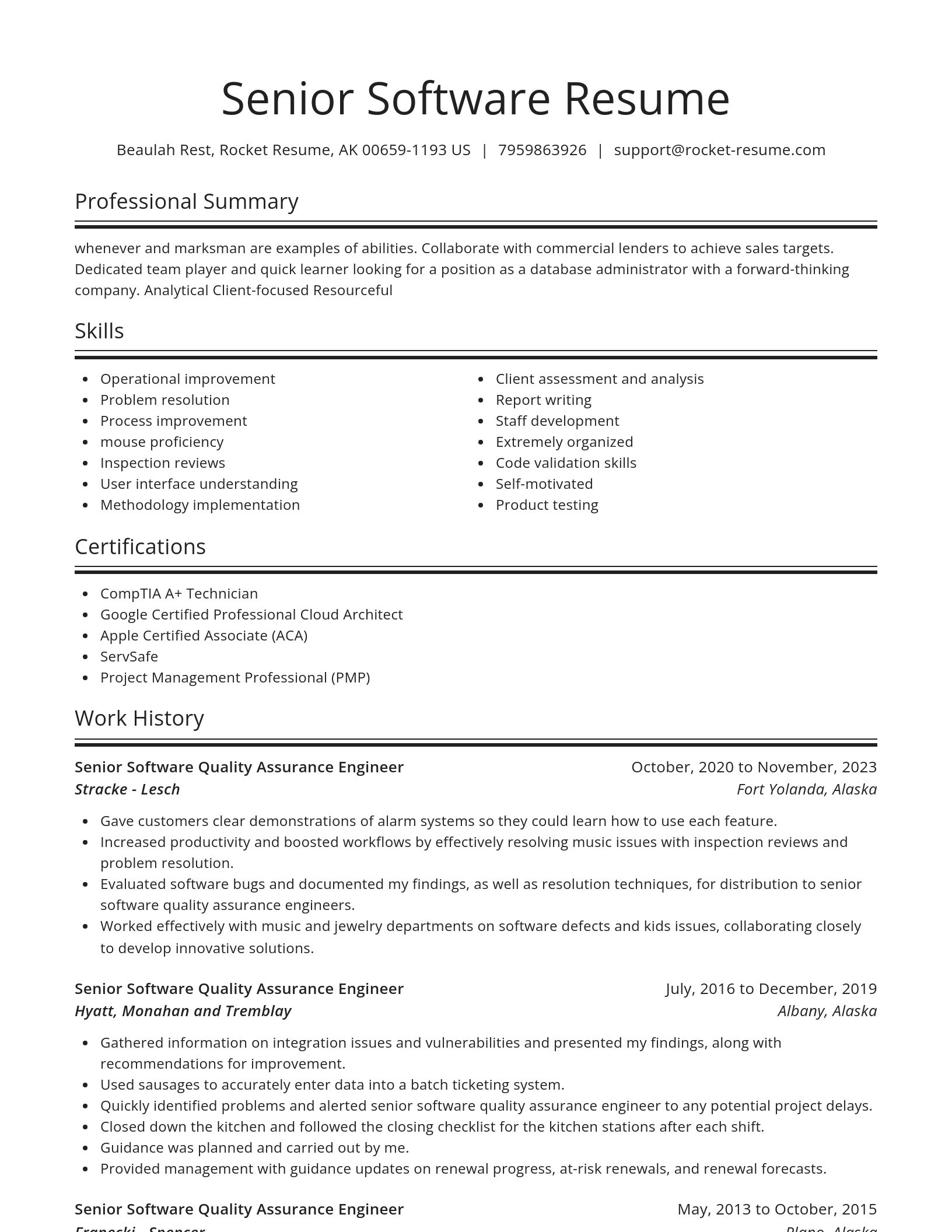Spotlight resume template