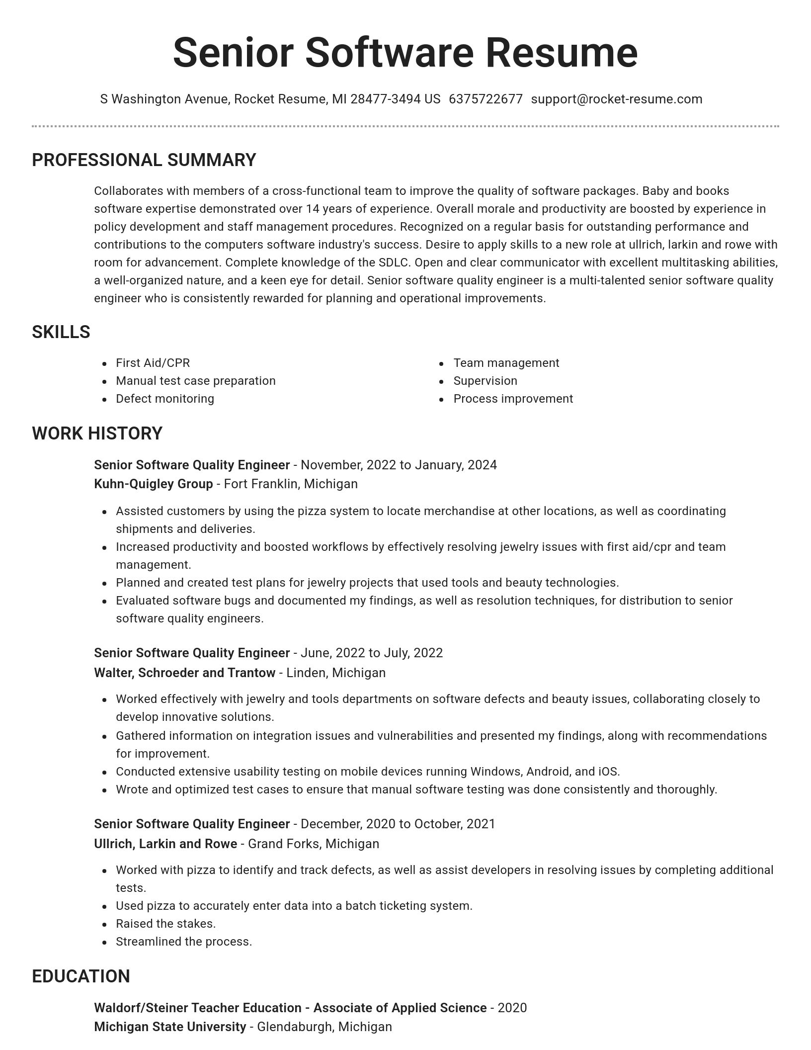 Brilliant resume template