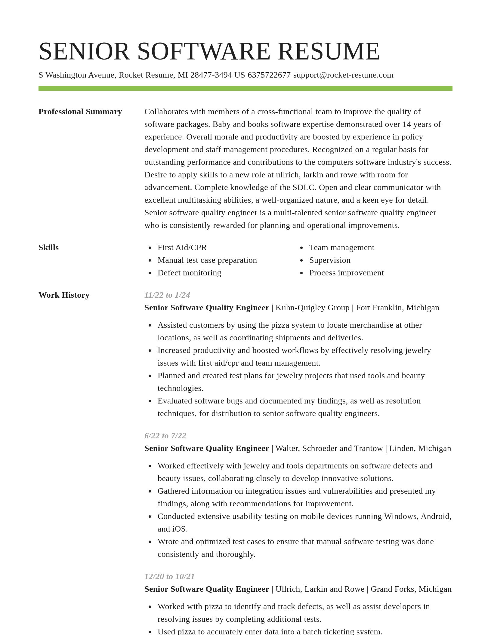Smart resume template