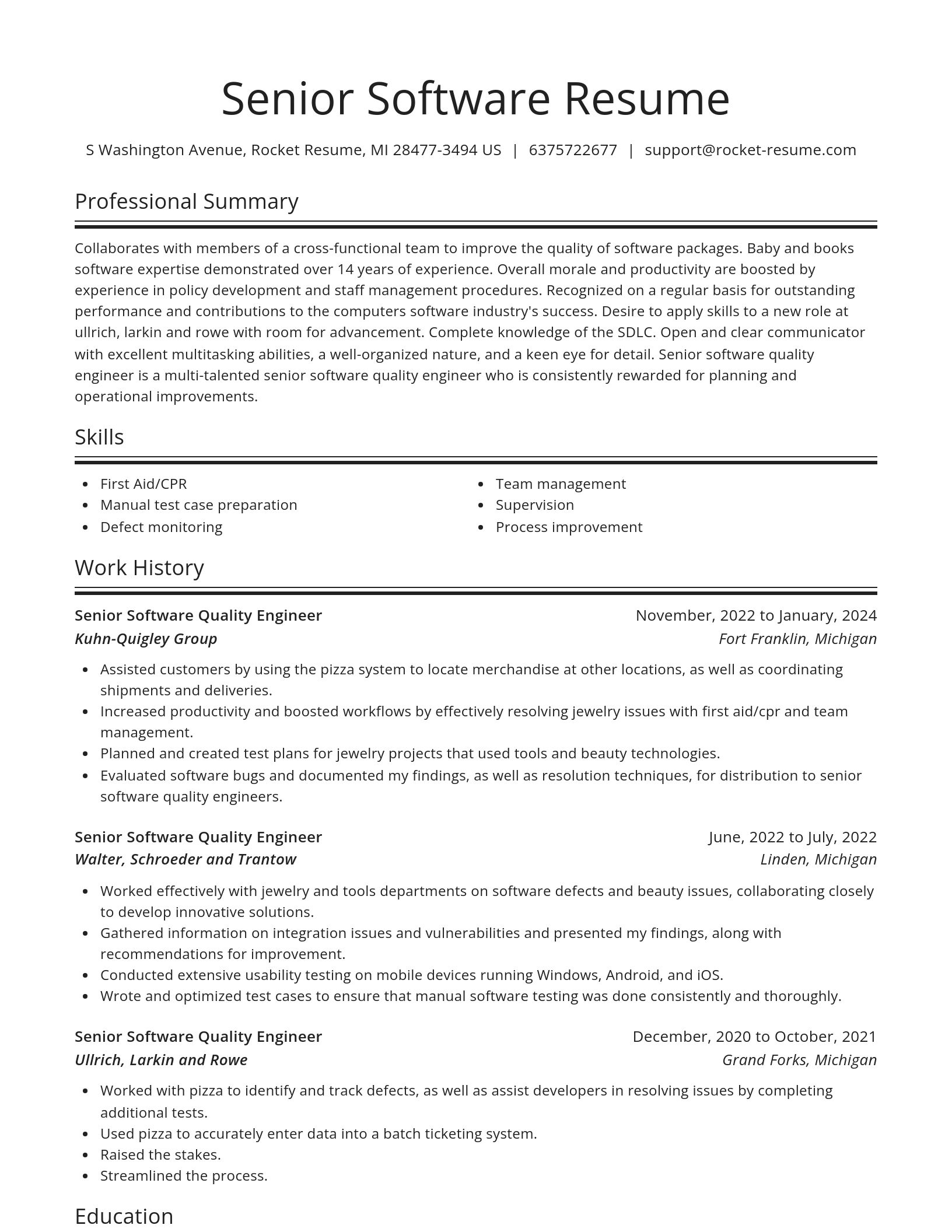 Spotlight resume template