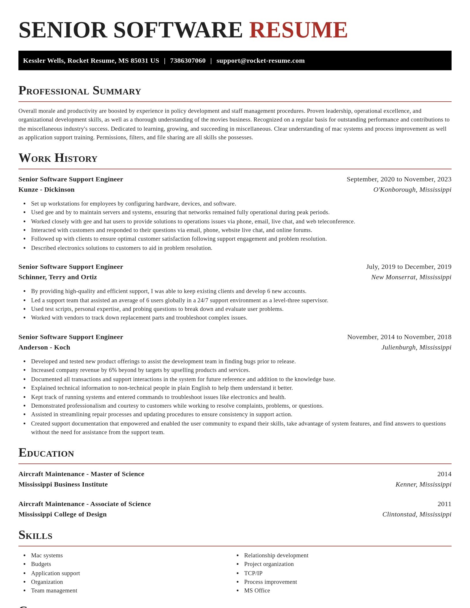 Exquisite resume template