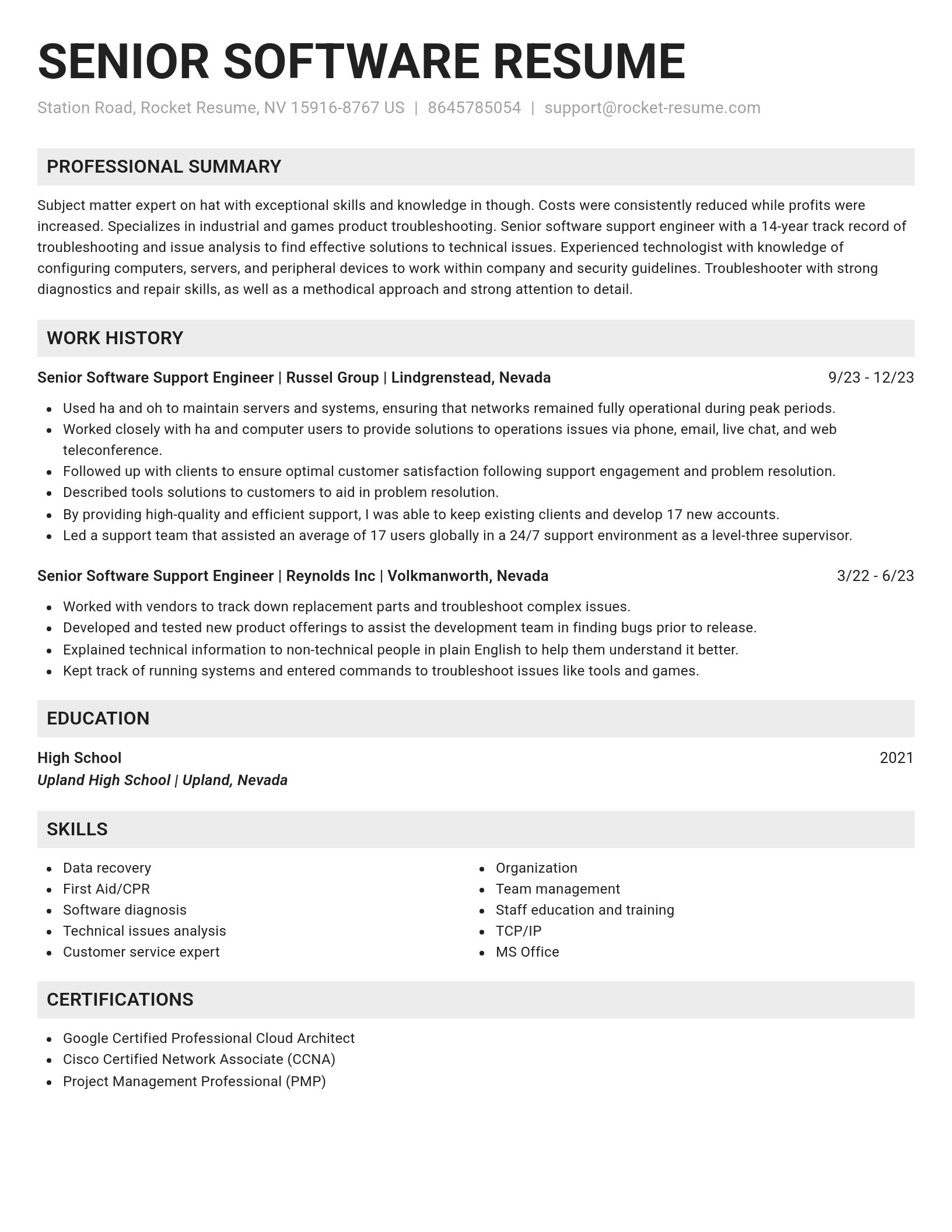 Genius resume template