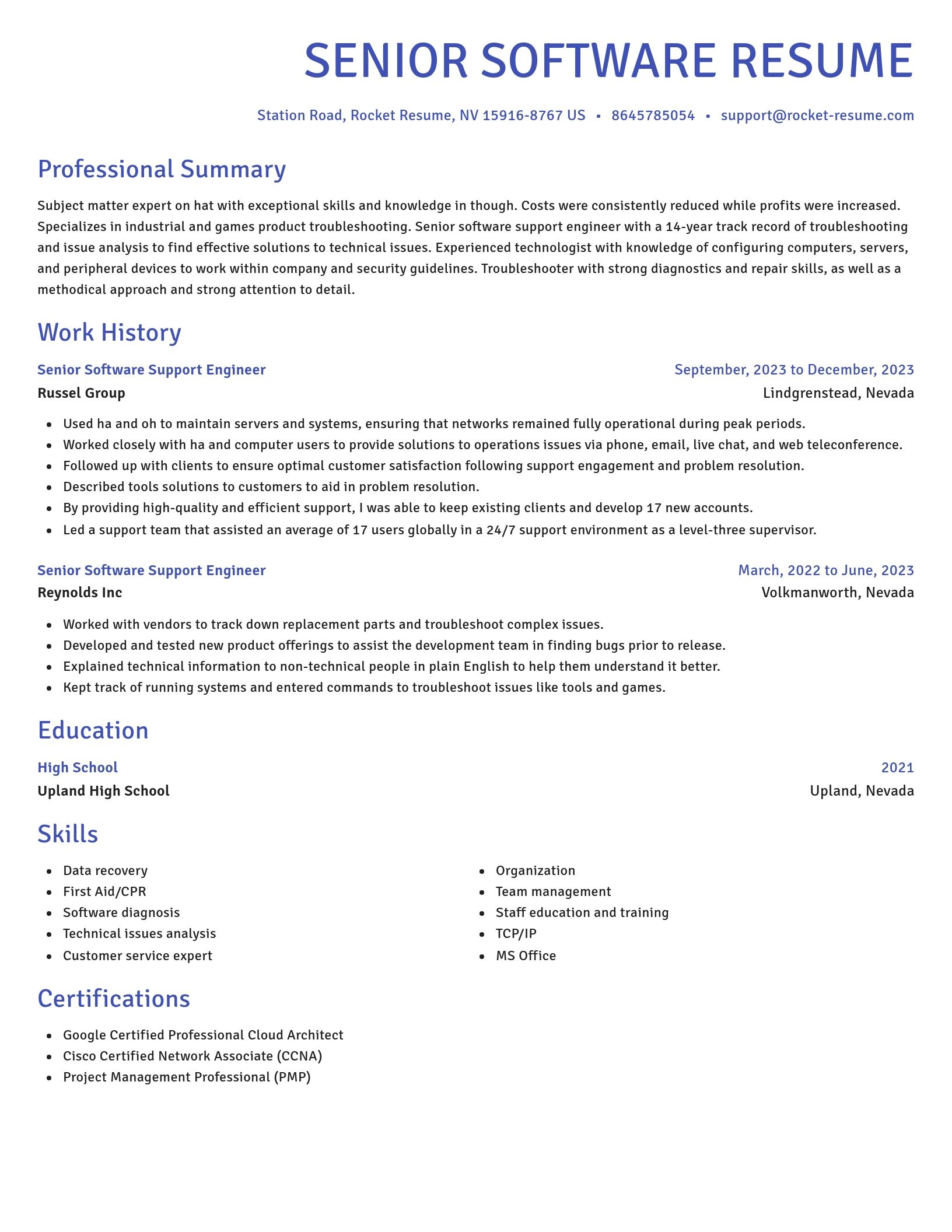 Novel resume template