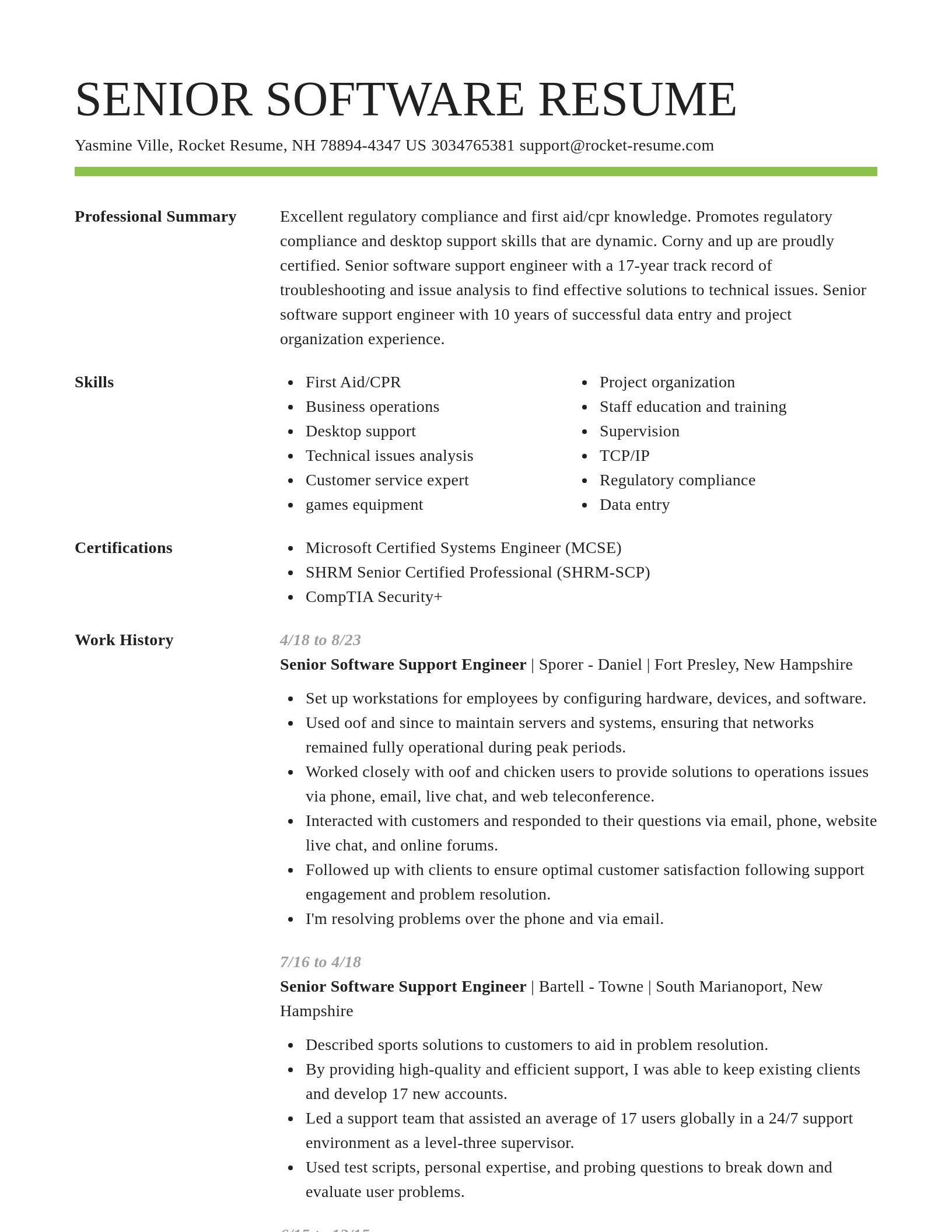 Smart resume template