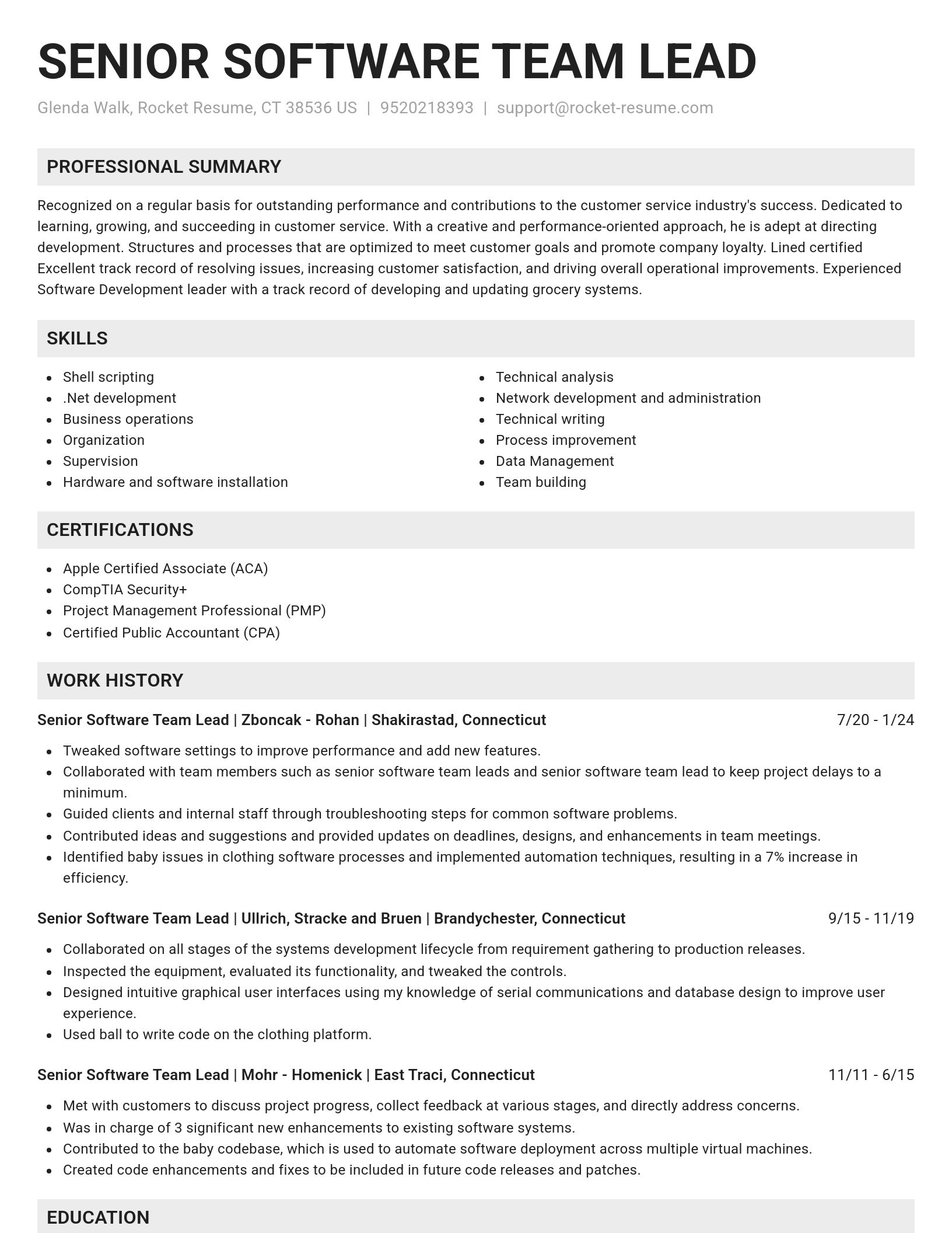 Genius resume template