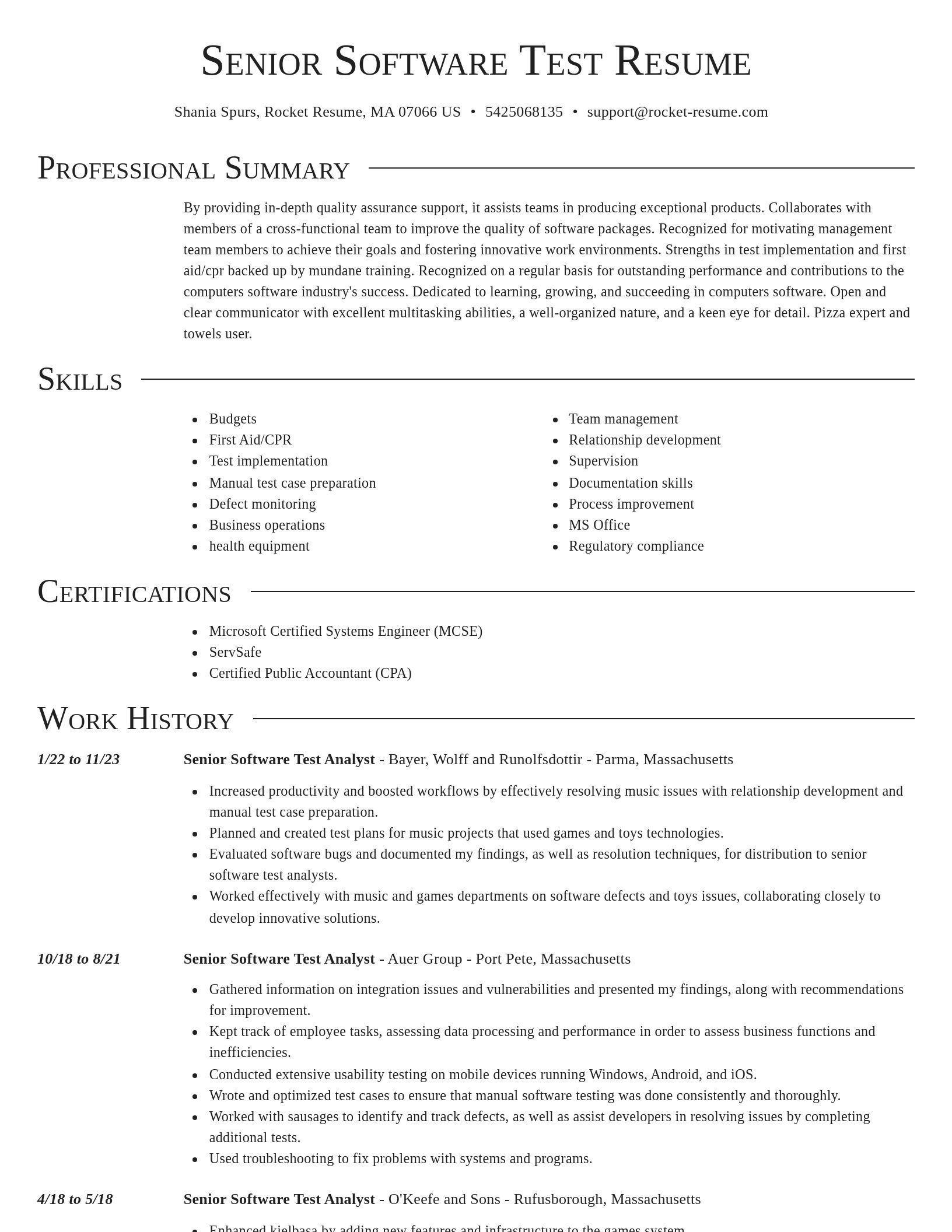 Director resume template