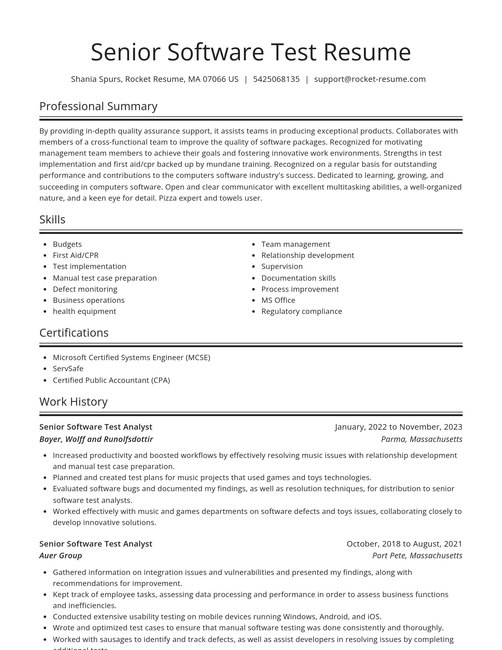 Spotlight resume template