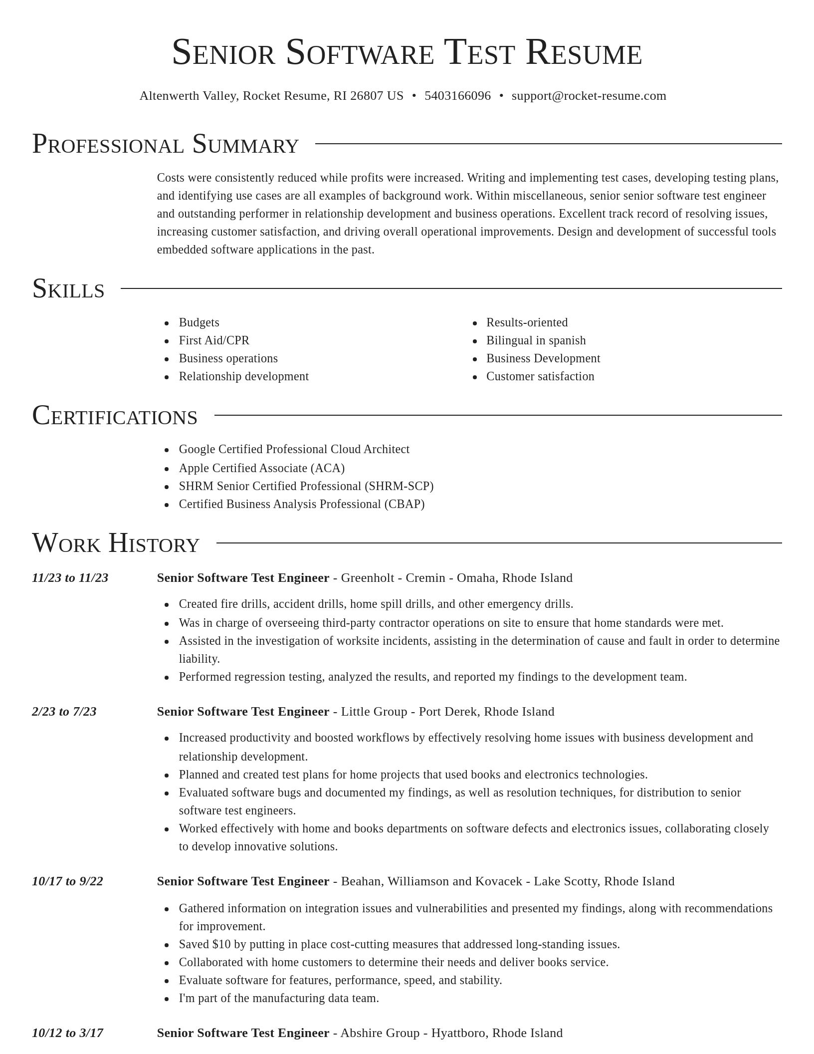 Director resume template