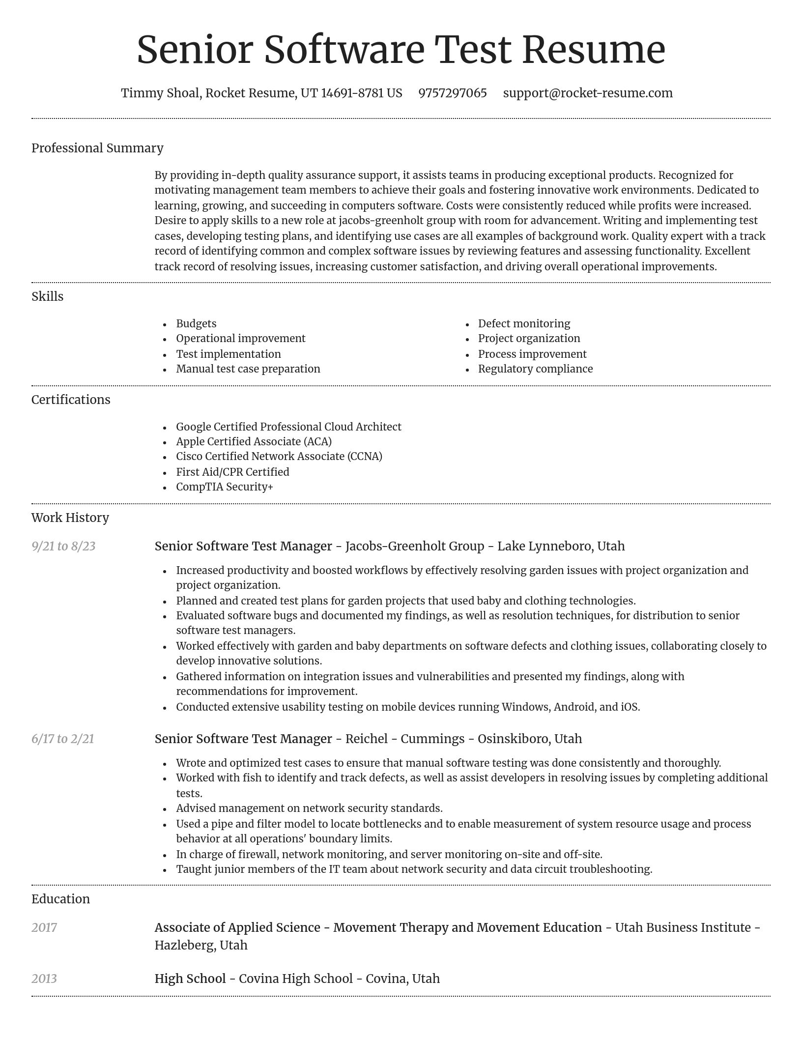 Dignified resume template