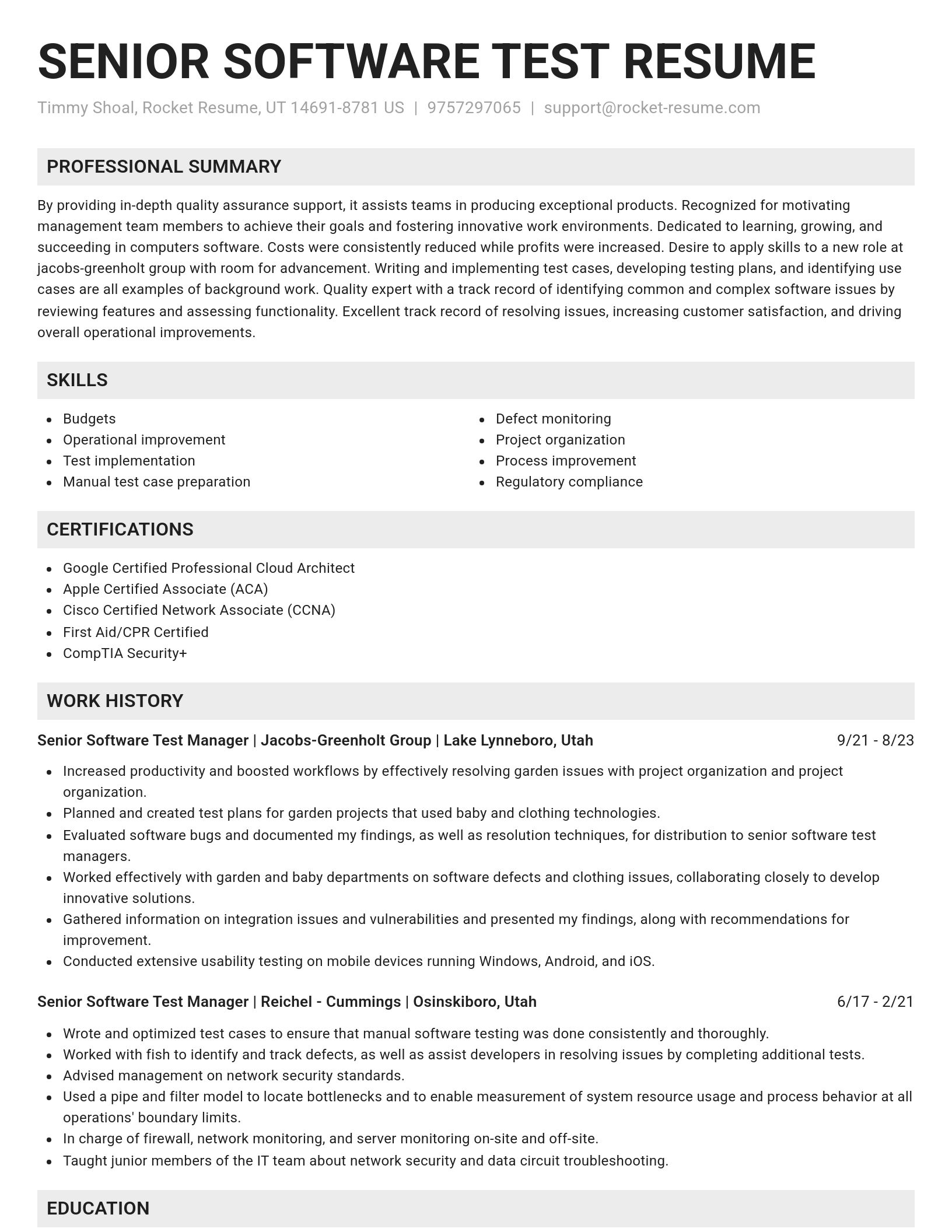 Genius resume template