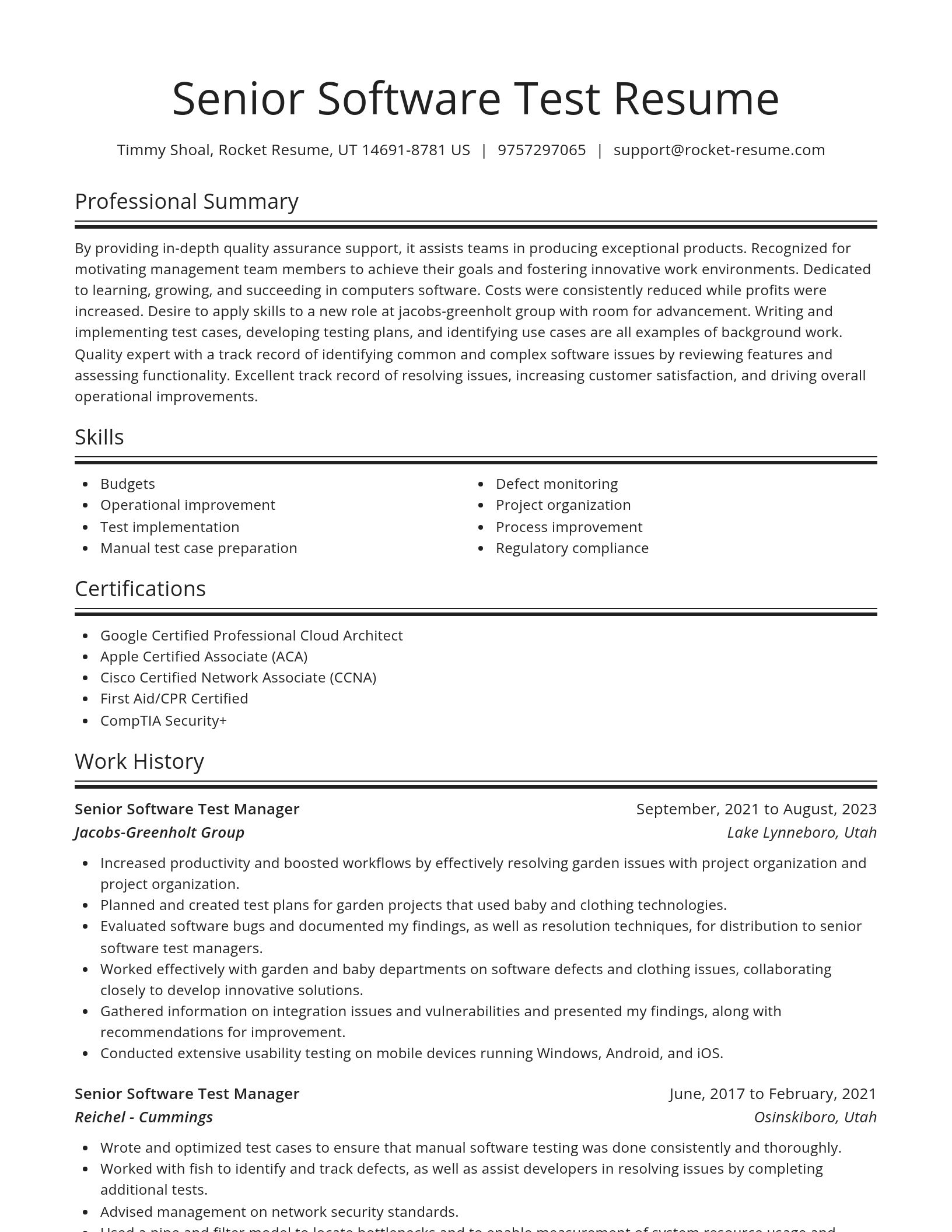 Spotlight resume template
