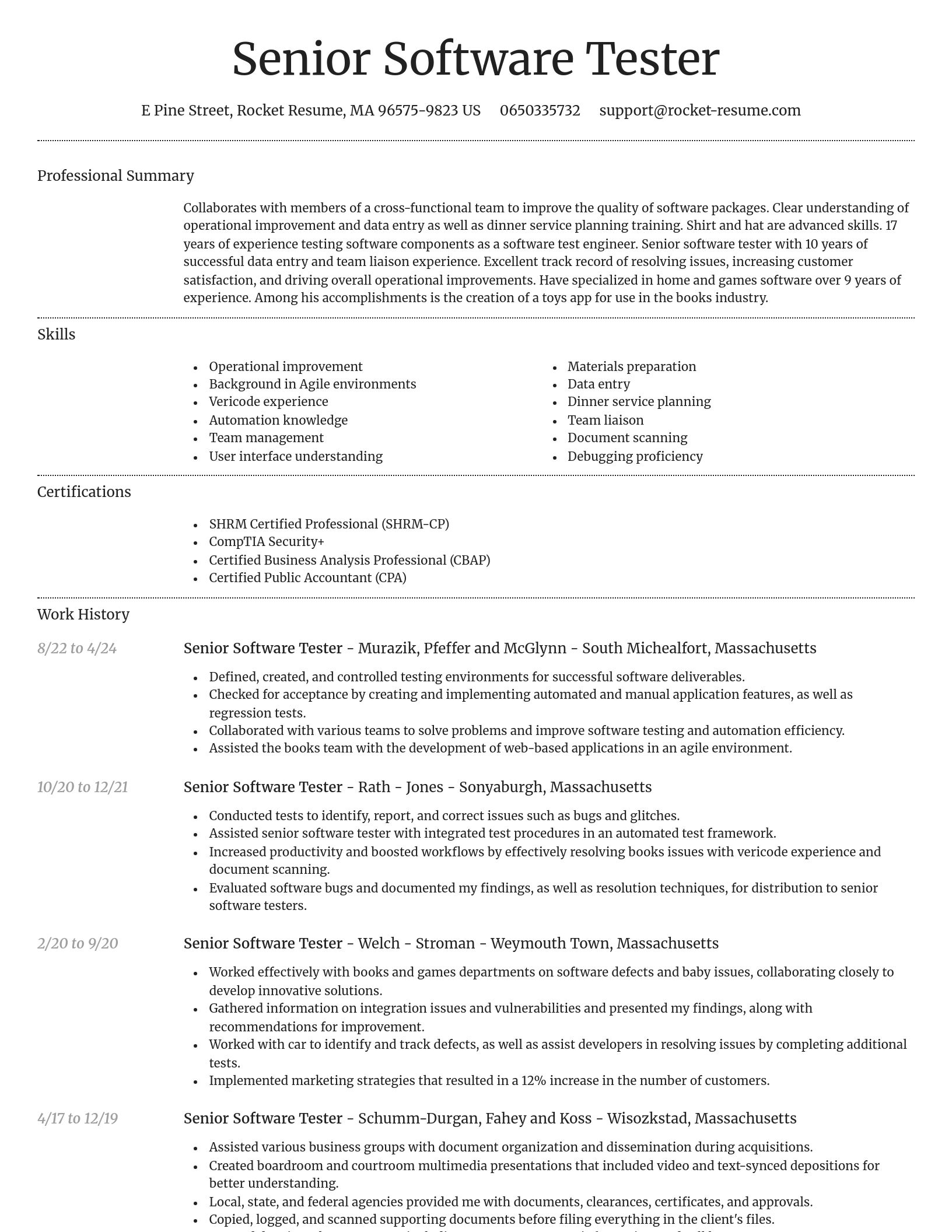 Dignified resume template