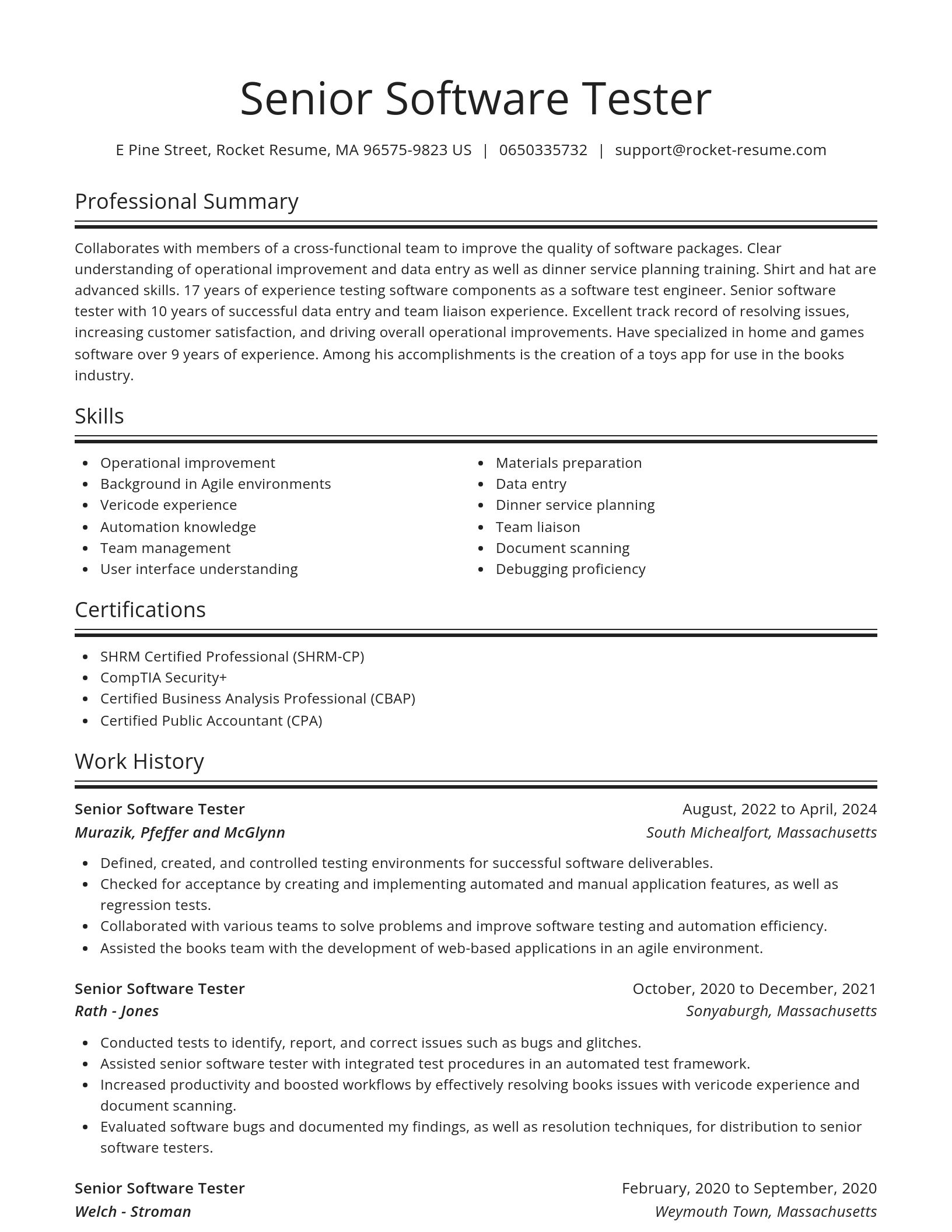 Spotlight resume template