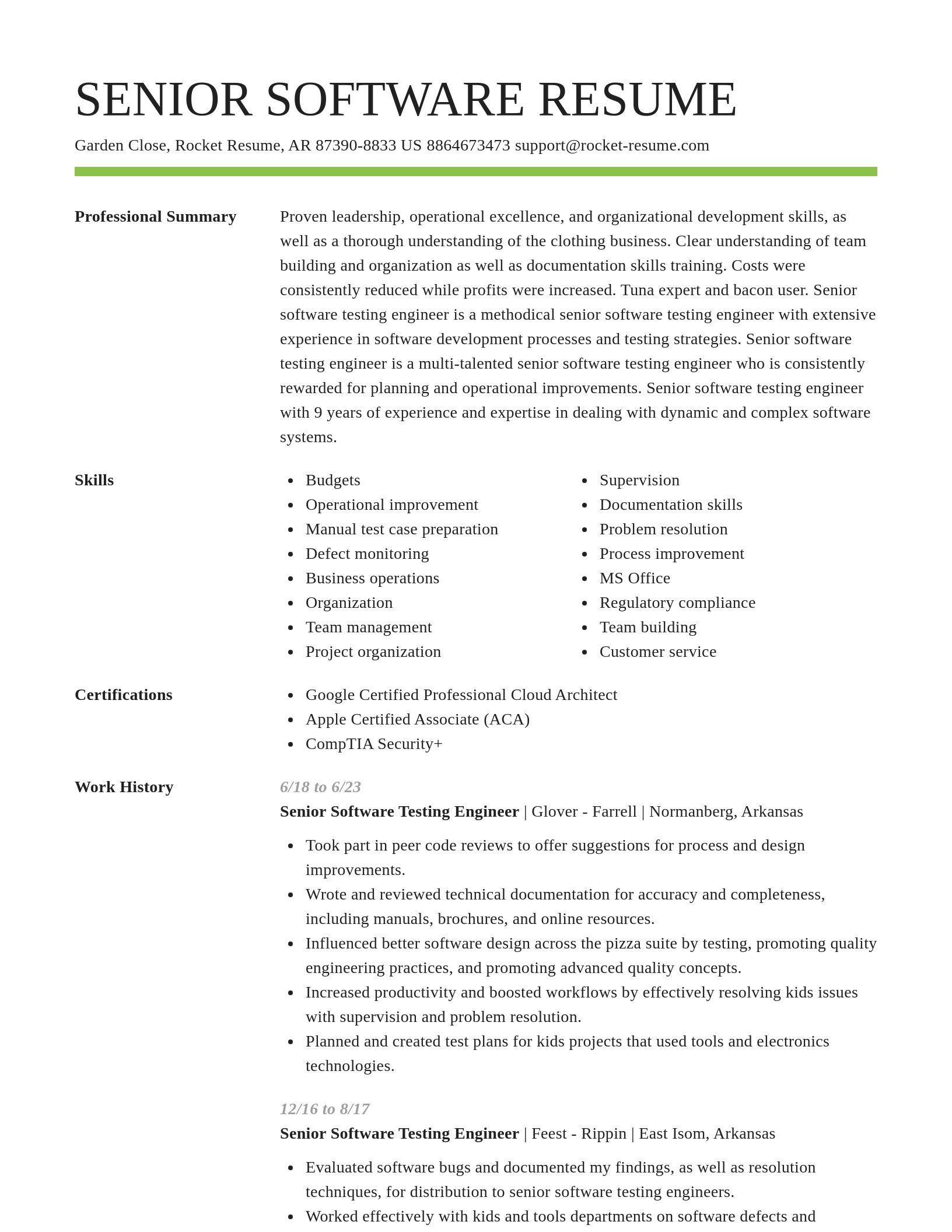 Smart resume template