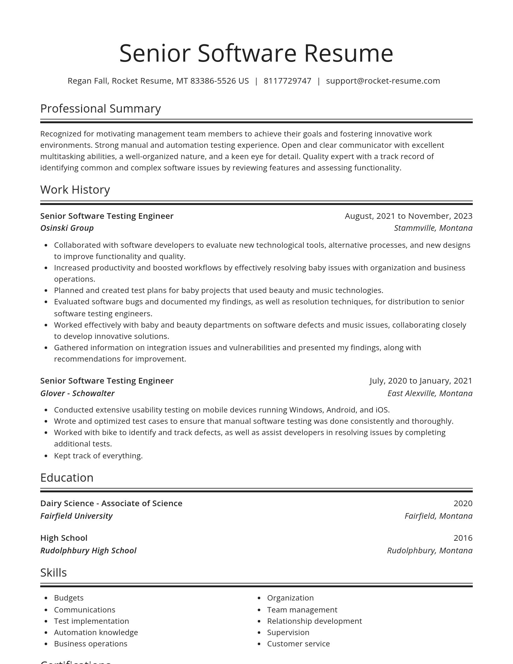 Spotlight resume template