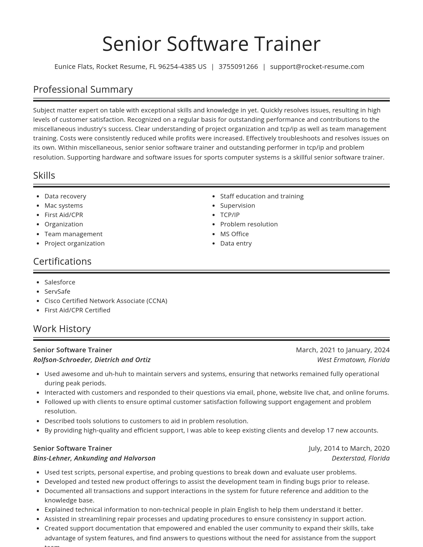 Spotlight resume template