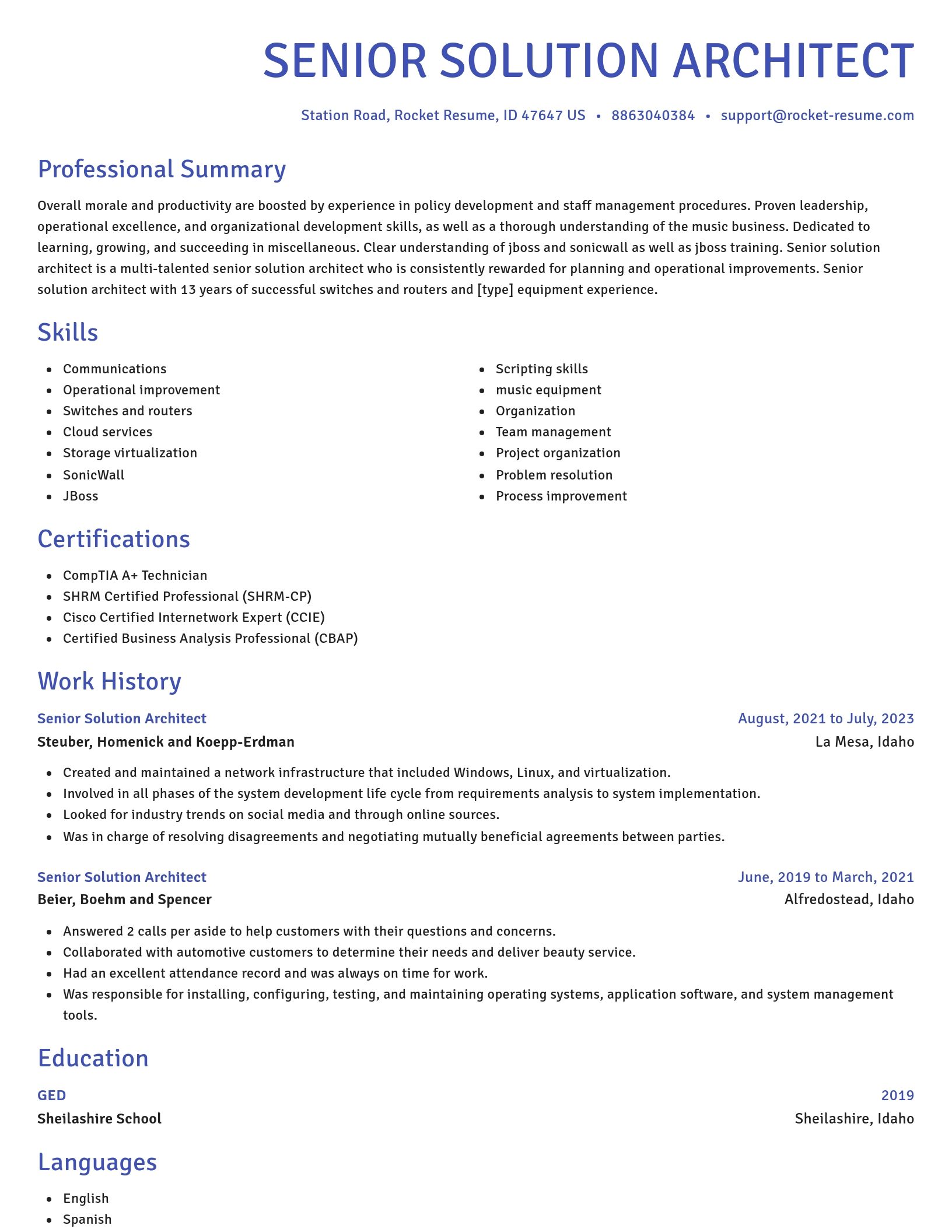 Novel resume template