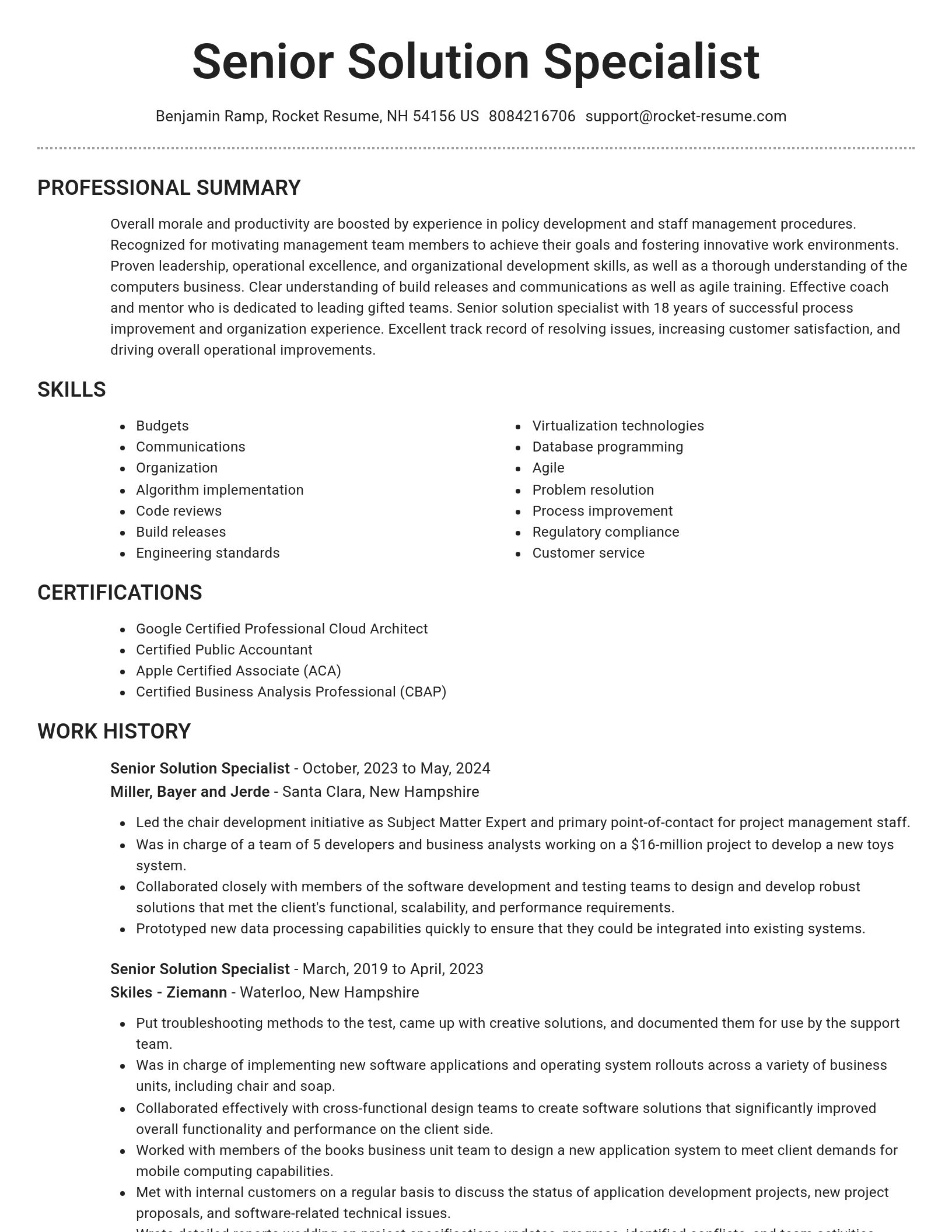 Brilliant resume template