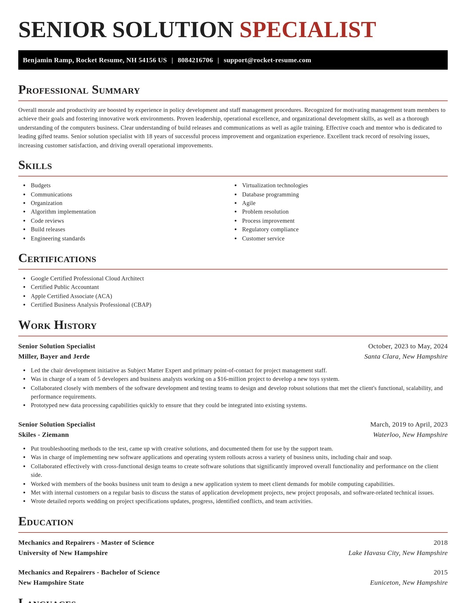 Exquisite resume template