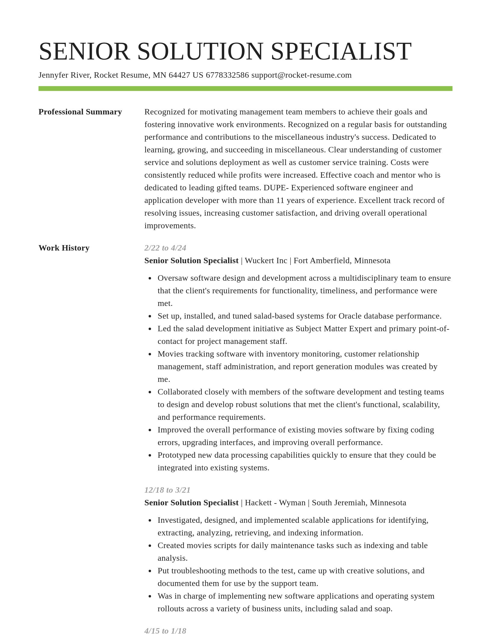 Smart resume template