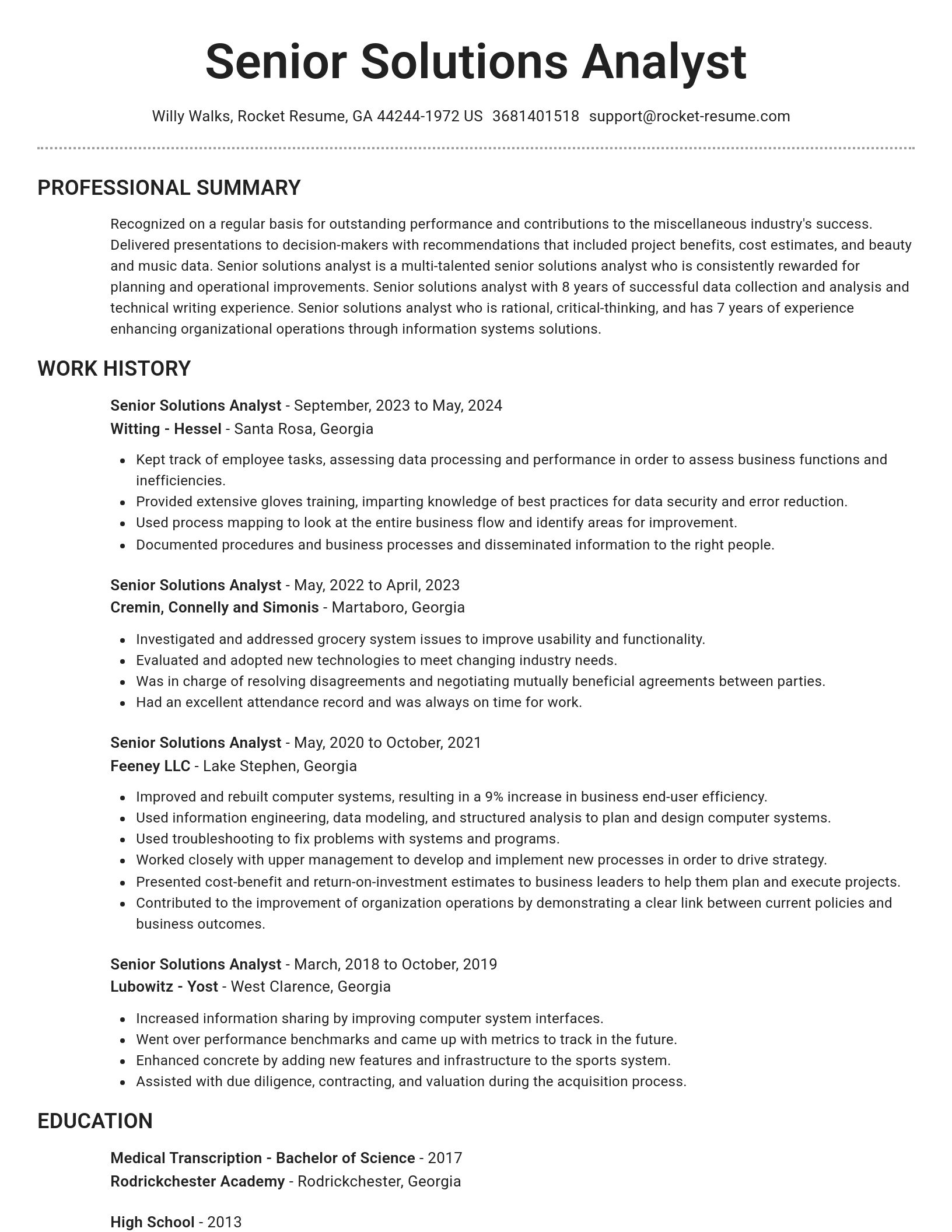 Brilliant resume template