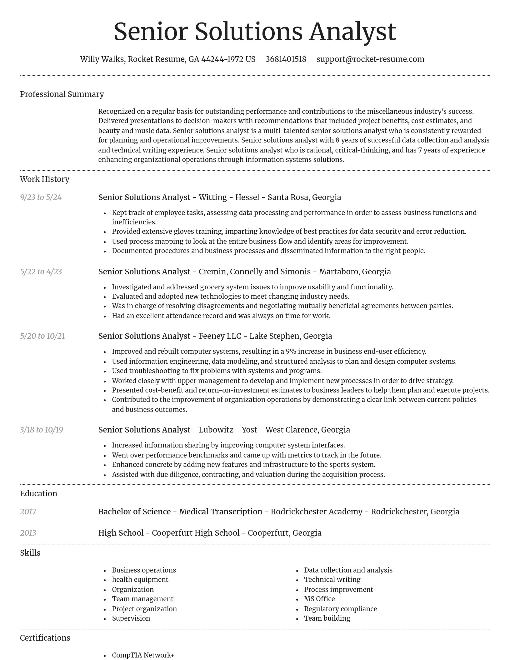 Dignified resume template