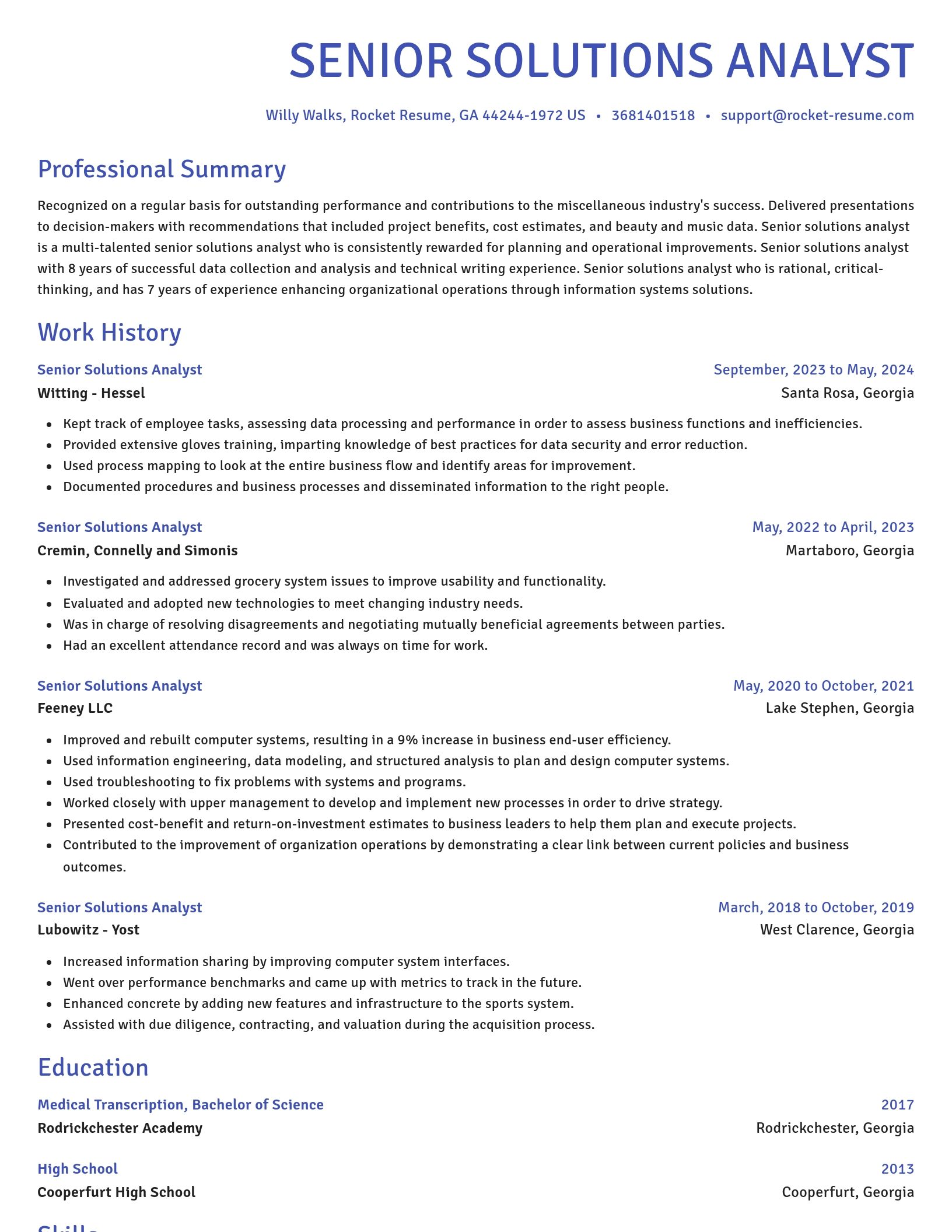 Novel resume template