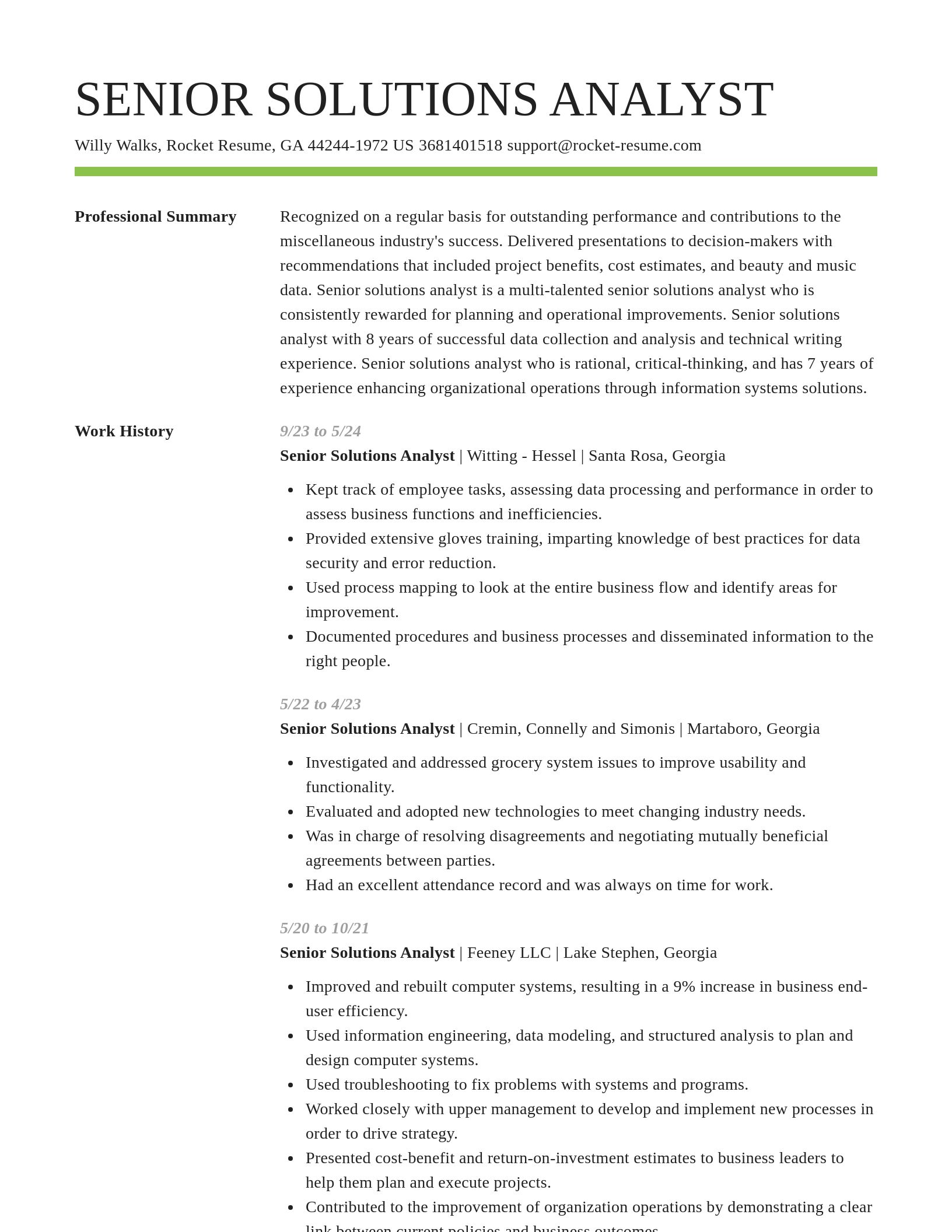 Smart resume template