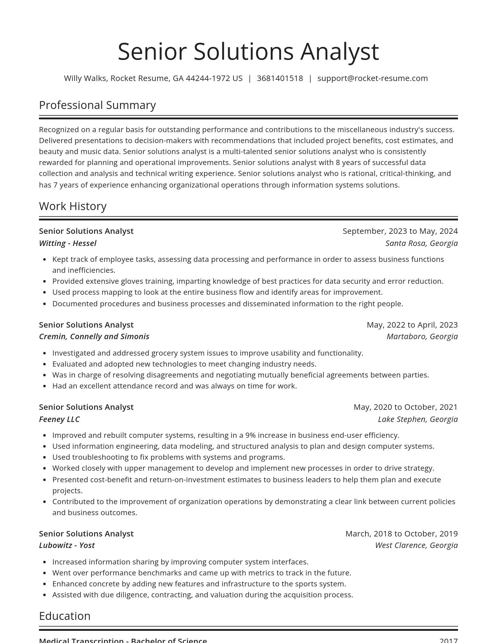 Spotlight resume template