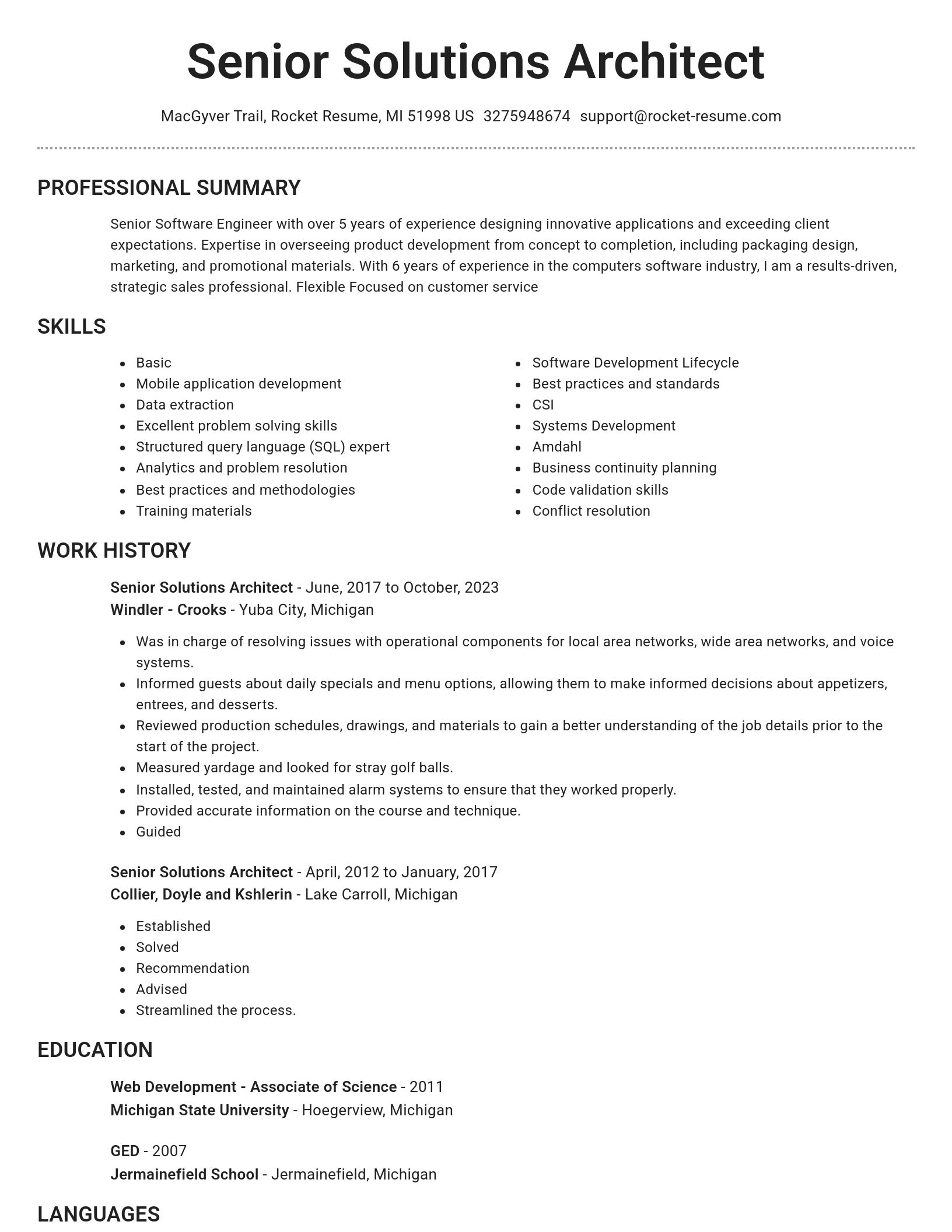 Brilliant resume template