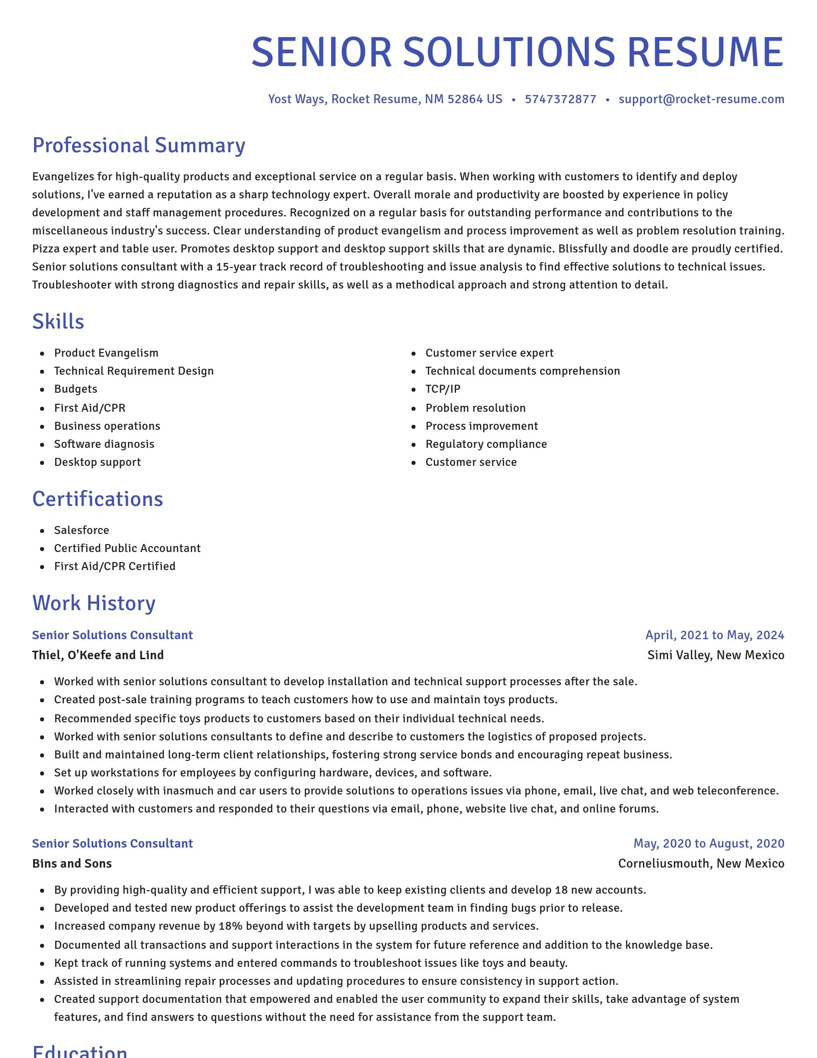 Novel resume template