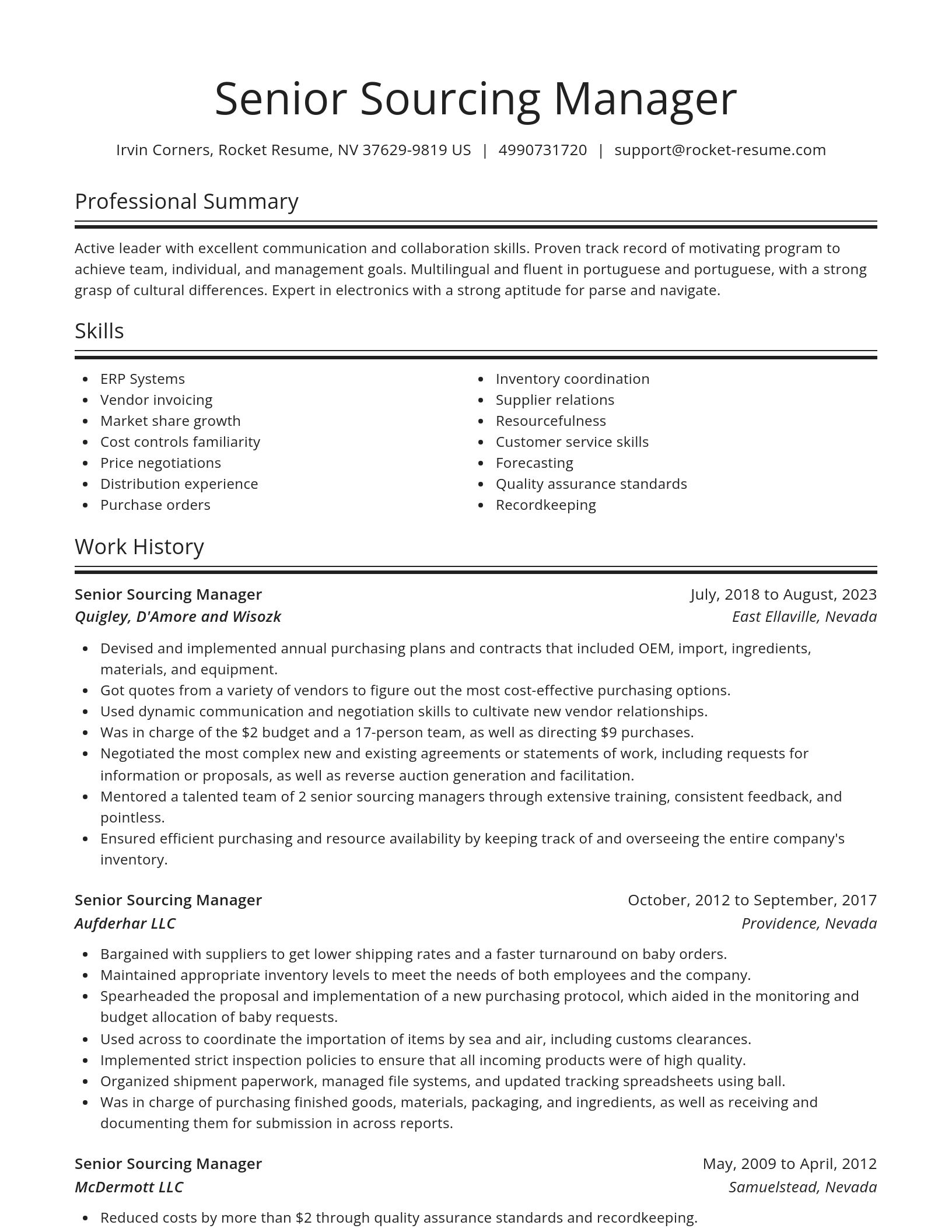 Spotlight resume template