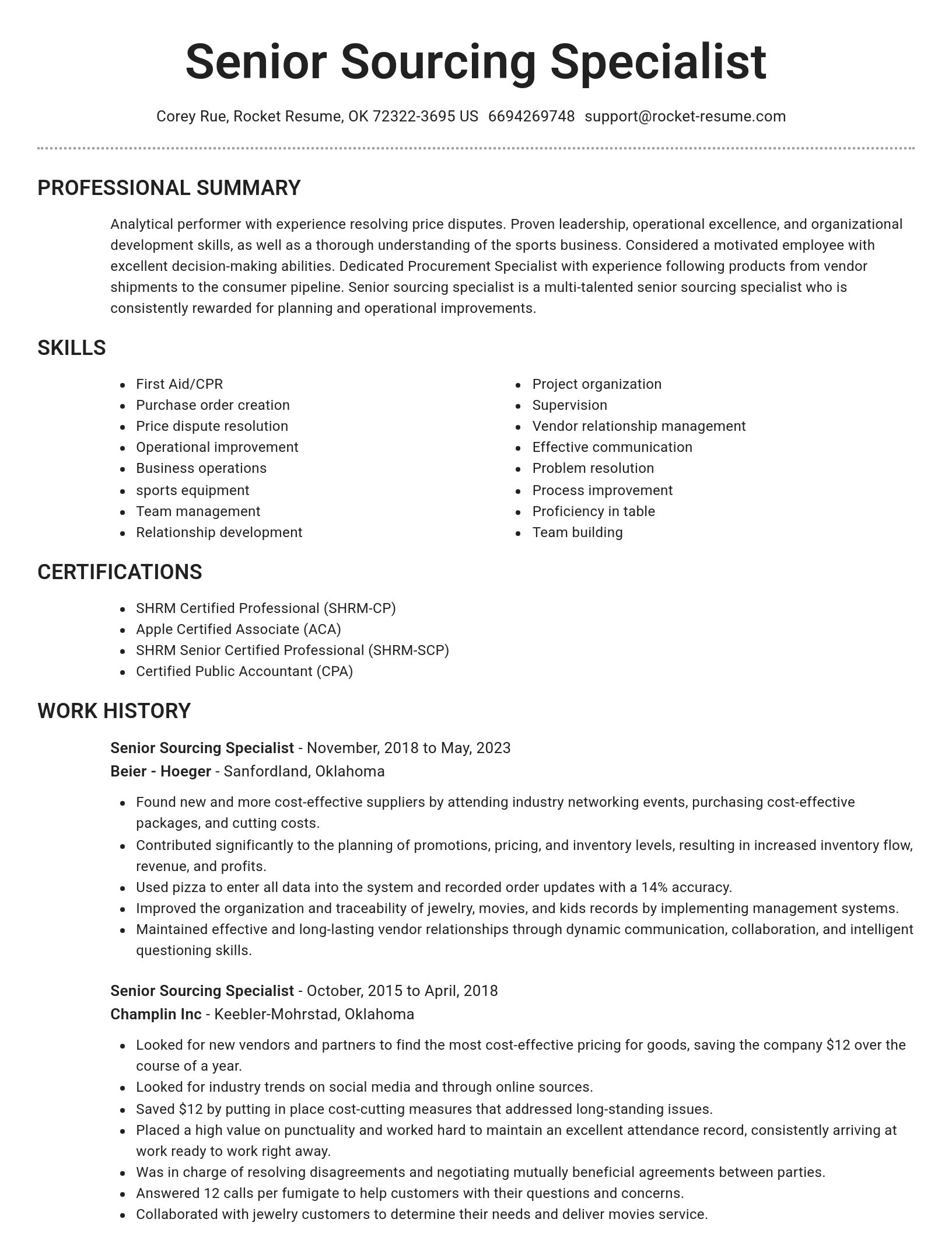 Brilliant resume template