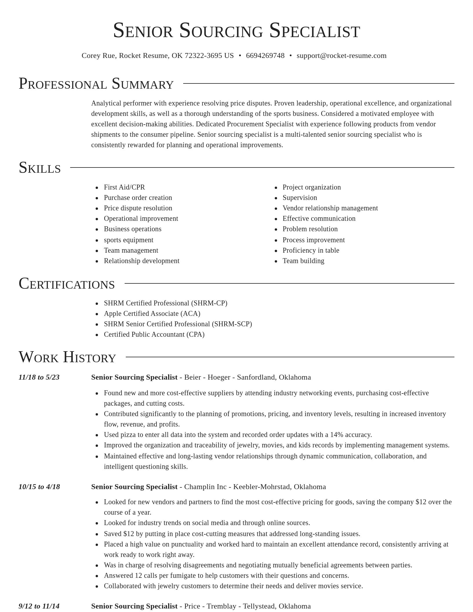 Director resume template