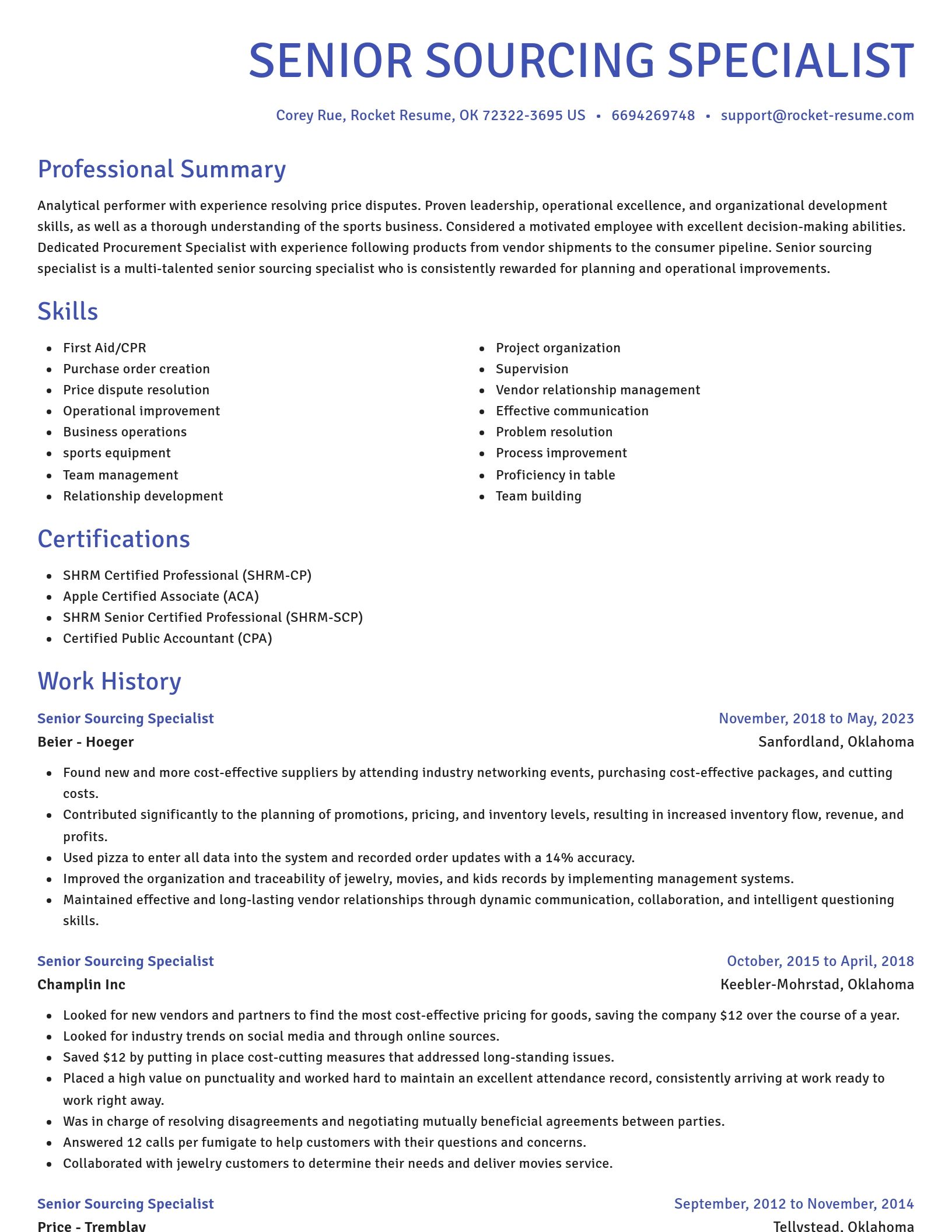Novel resume template